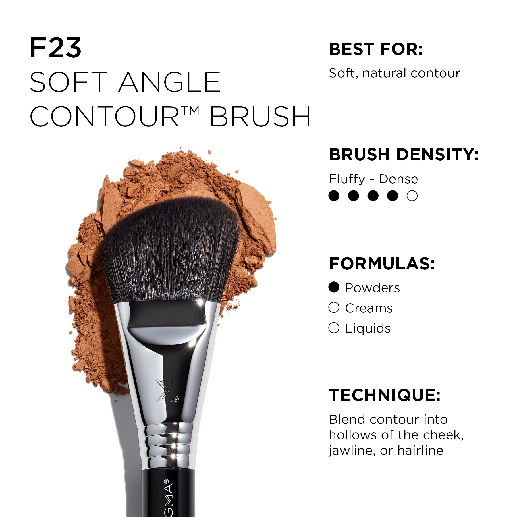 Sigma Face Brushes F23 Soft Angle Contour™ pinceau contour