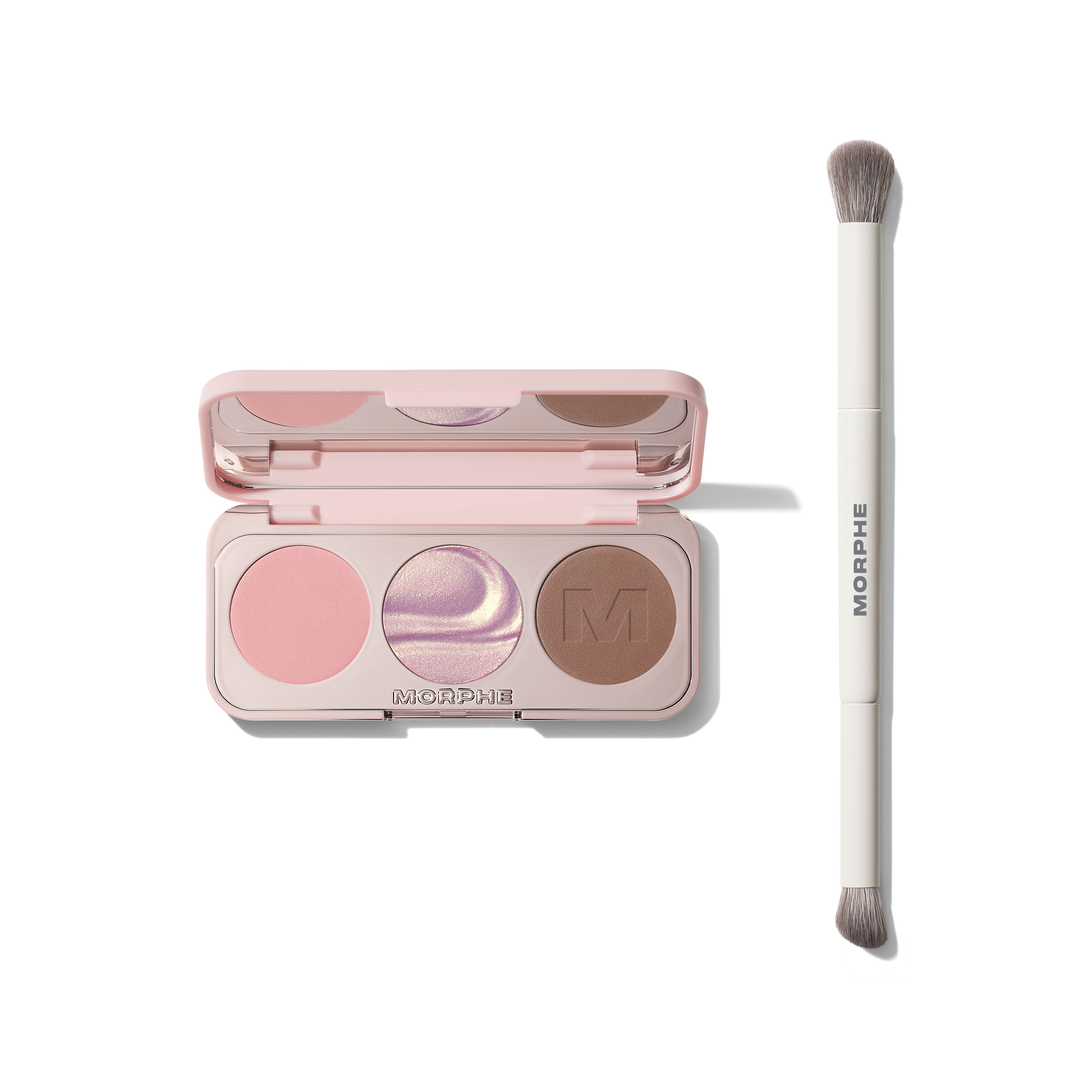 Morphe ChromaPlus Eyeshadow Trio & M300 Dual-Ended Eyeshadow Brush Bundle palette fards Tulle Order