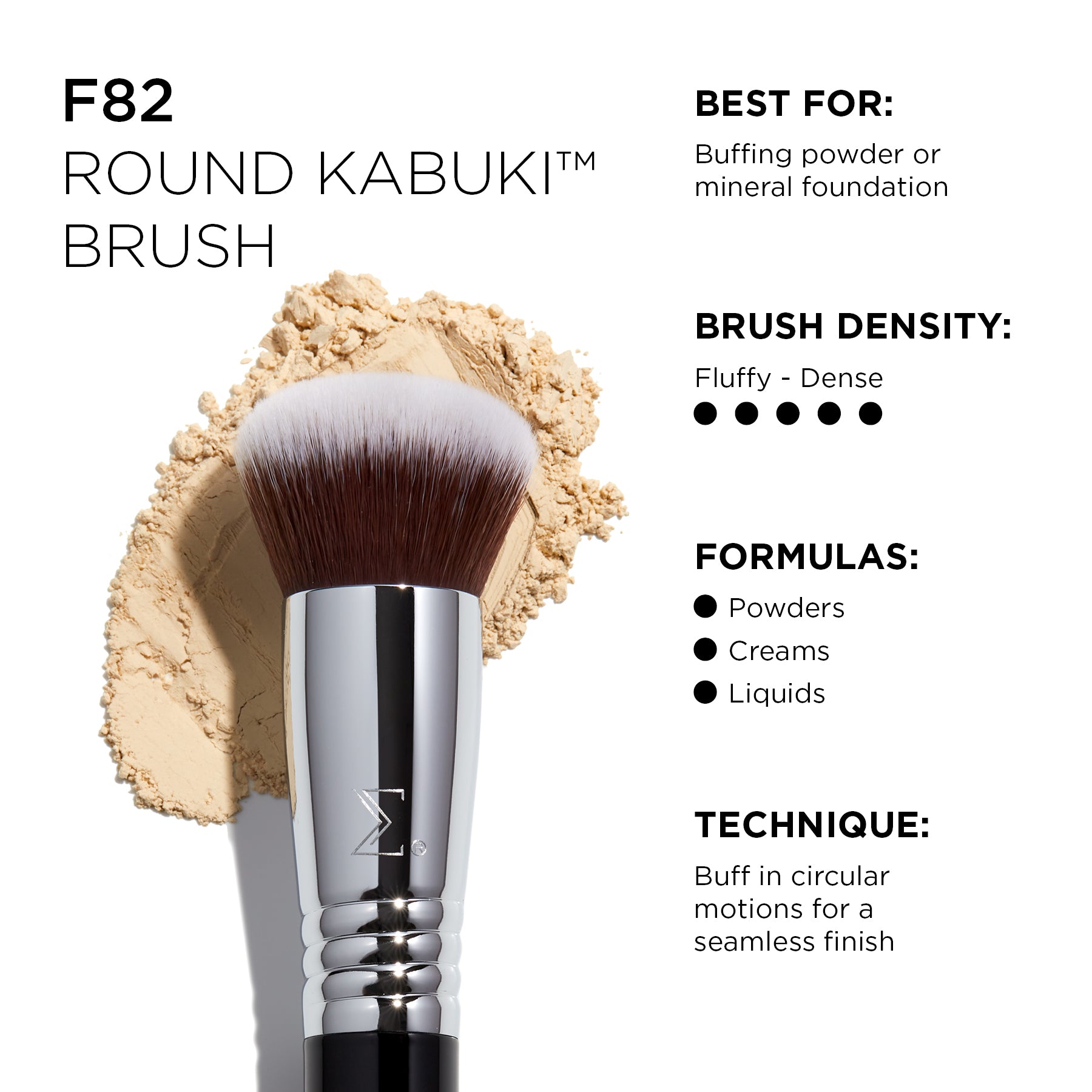 Sigma Face Brushes F82 Round Kabuki™ Brush pinceau kabuki rond