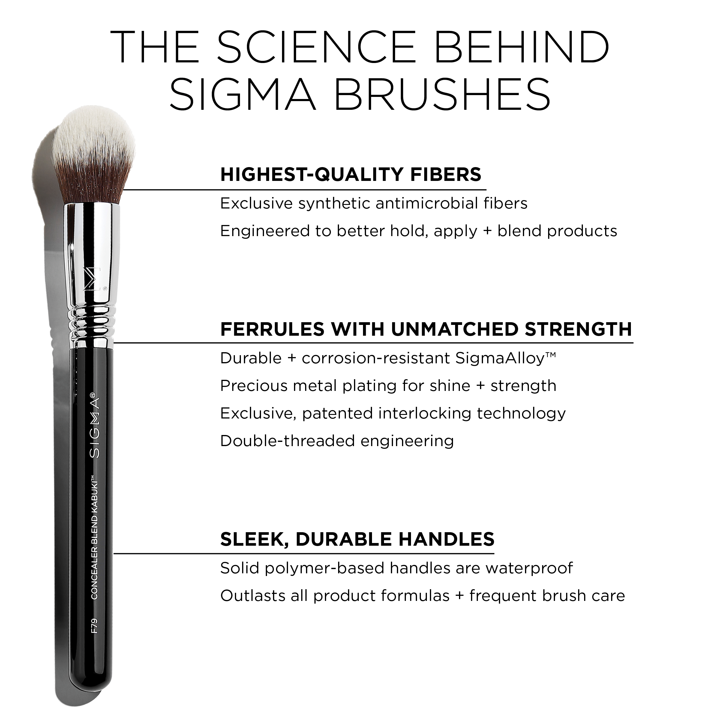 Sigma Face Brushes F79 Concealer Blend Kabuki pinceau correcteur effilé