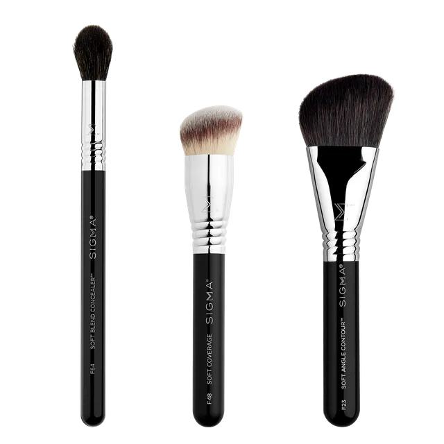 Sigma Brush Sets Sleigh & Sculpt Complexion Brush Trio pinceaux teint 3 pièces synthétiques