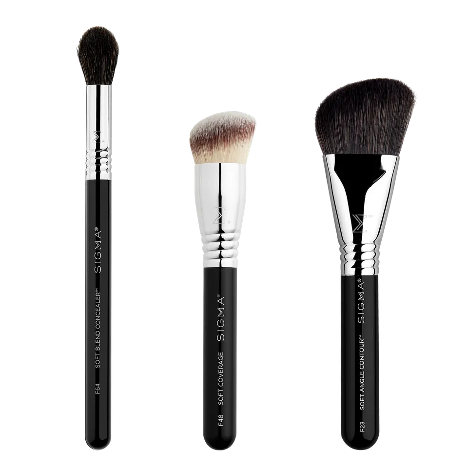 Sigma Brush Sets Sleigh & Sculpt Complexion Brush Trio pinceaux teint 3 pièces synthétiques
