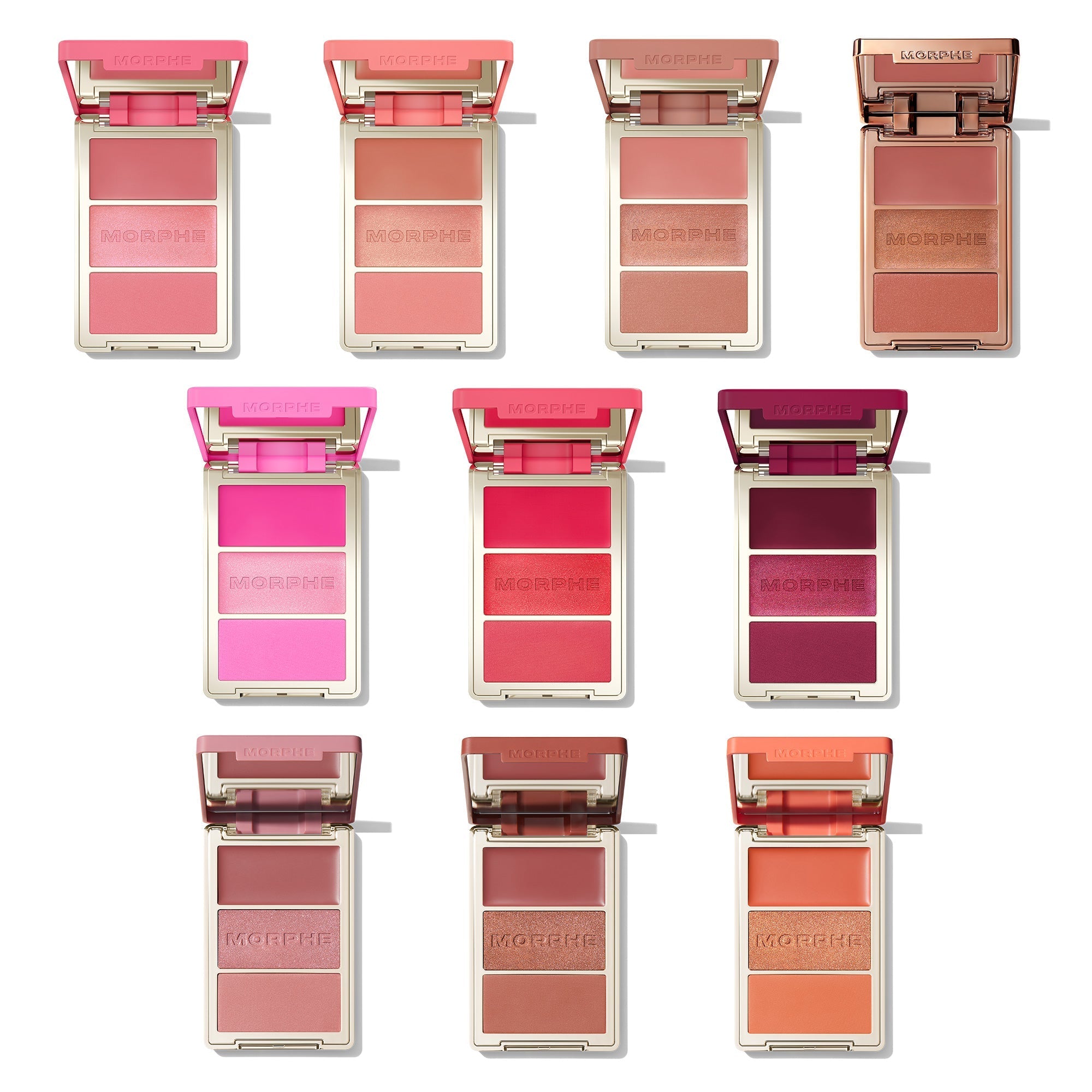 Morphe Cheek Cheek Thrills Multi-Finish Face Trio 10-Piece Collection blush 10 teintes