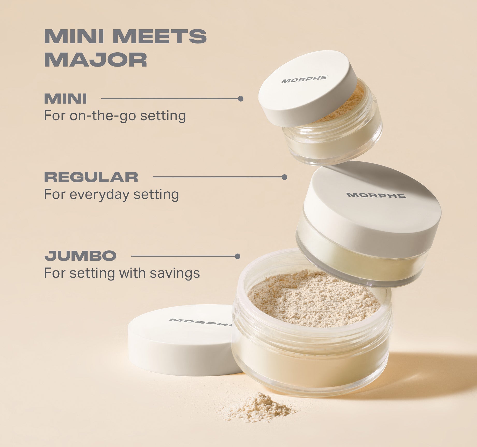 Morphe Prep & Set Mini Bake & Set Setting Powder poudre libre Translucent Mini