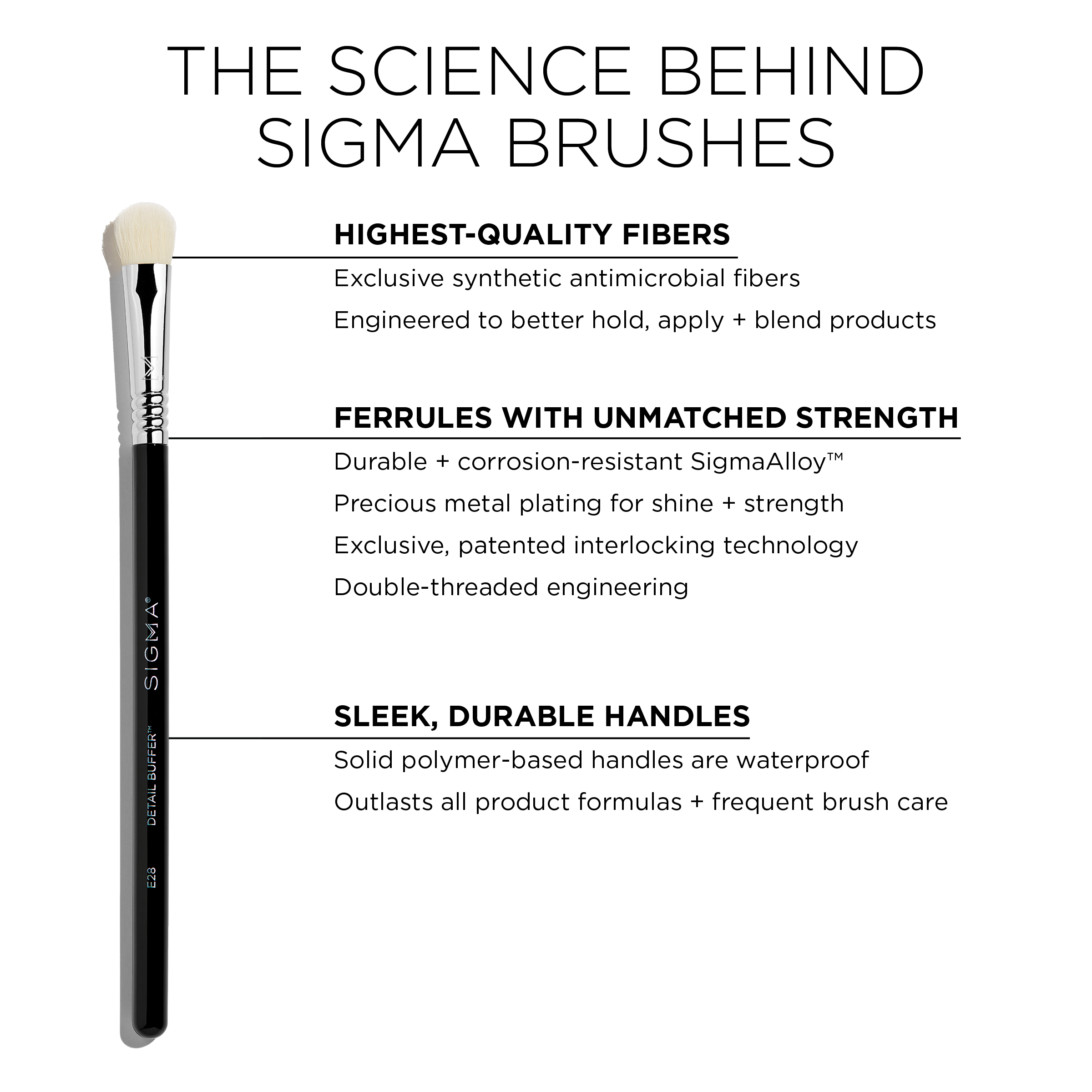 Sigma Eye Brushes E28 Detailed Buffer™ pinceau yeux arrondi