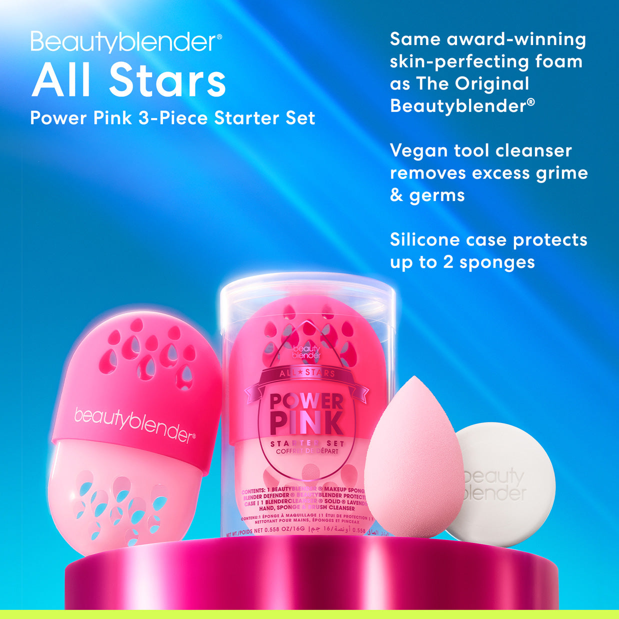 Beautyblender Original All-Stars Power Pink kit de maquillage 3 pièces