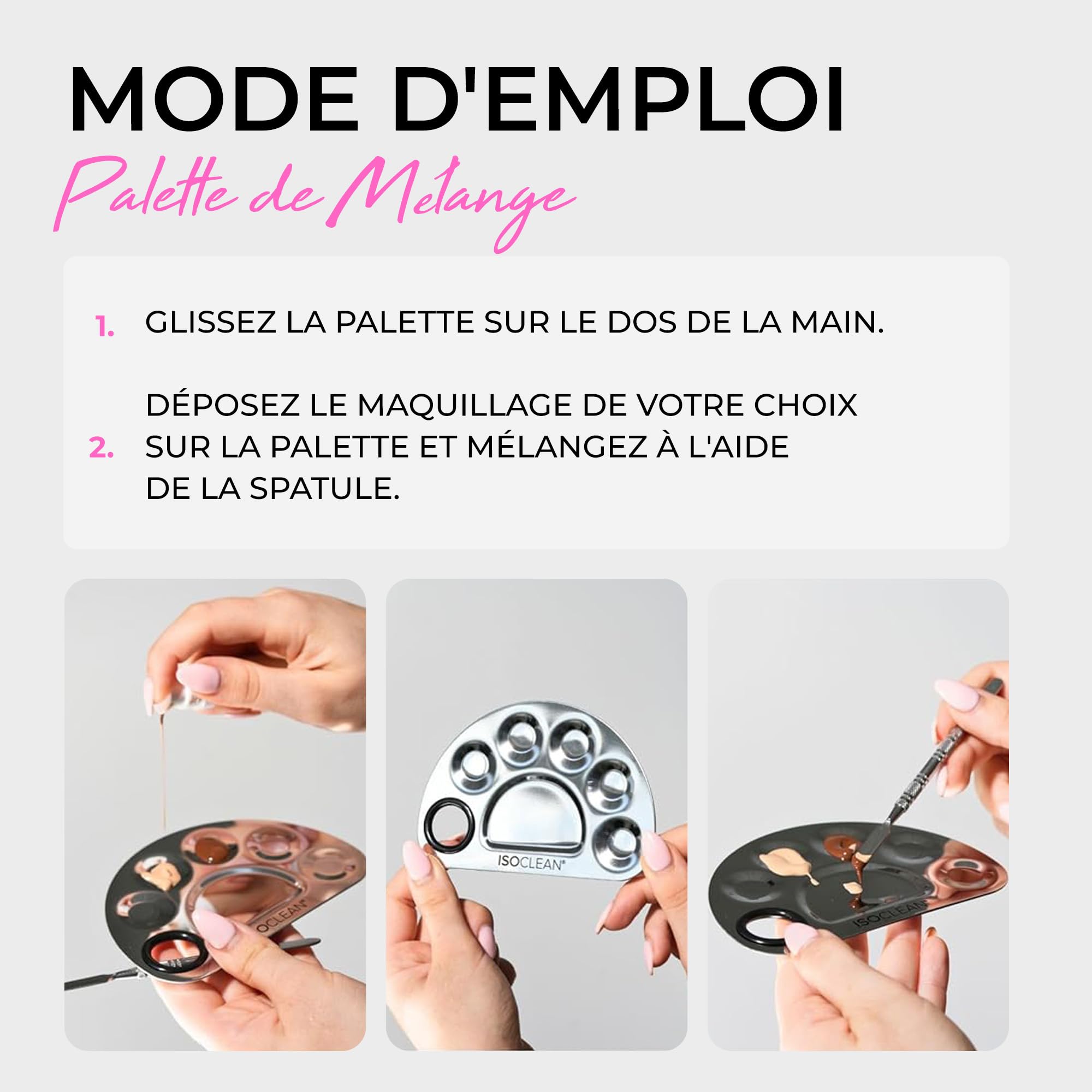 TYVEK ISOCLEAN Makeup Accessories palette de mélange maquillage métal avec spatule