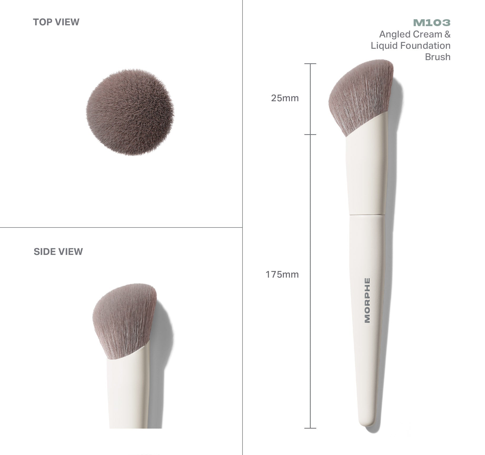 Morphe Face Brushes M103 Angled Cream & Liquid Foundation Brush pinceau fond de teint biseauté