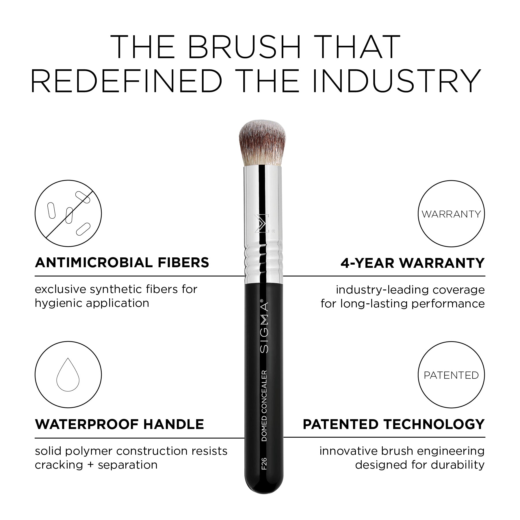 Sigma Face Brushes F26 Domed Concealer Brush pinceau anti-cernes