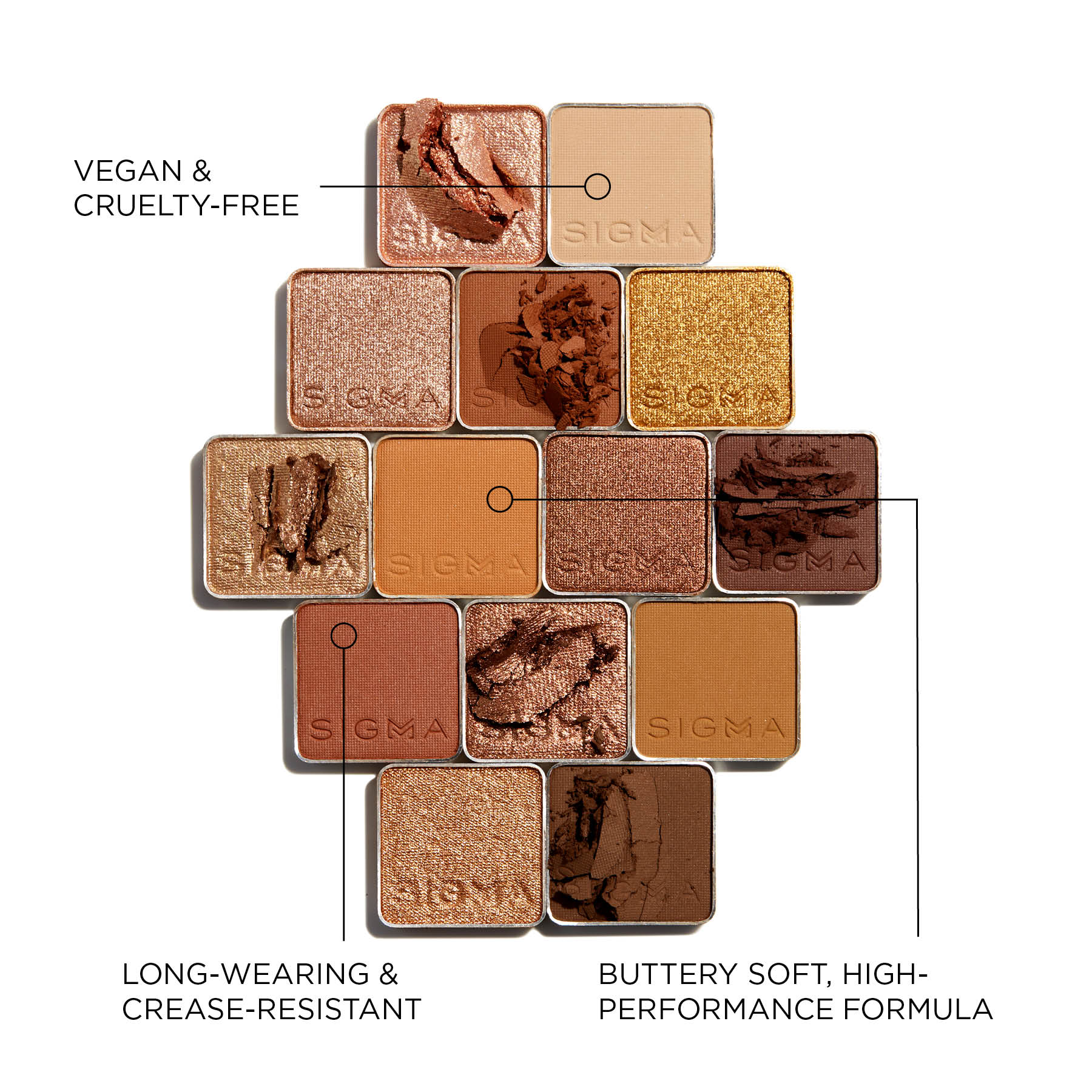 Sigma Eye Makeup Ambiance Eyeshadow Palette palette yeux 14 teintes dorées