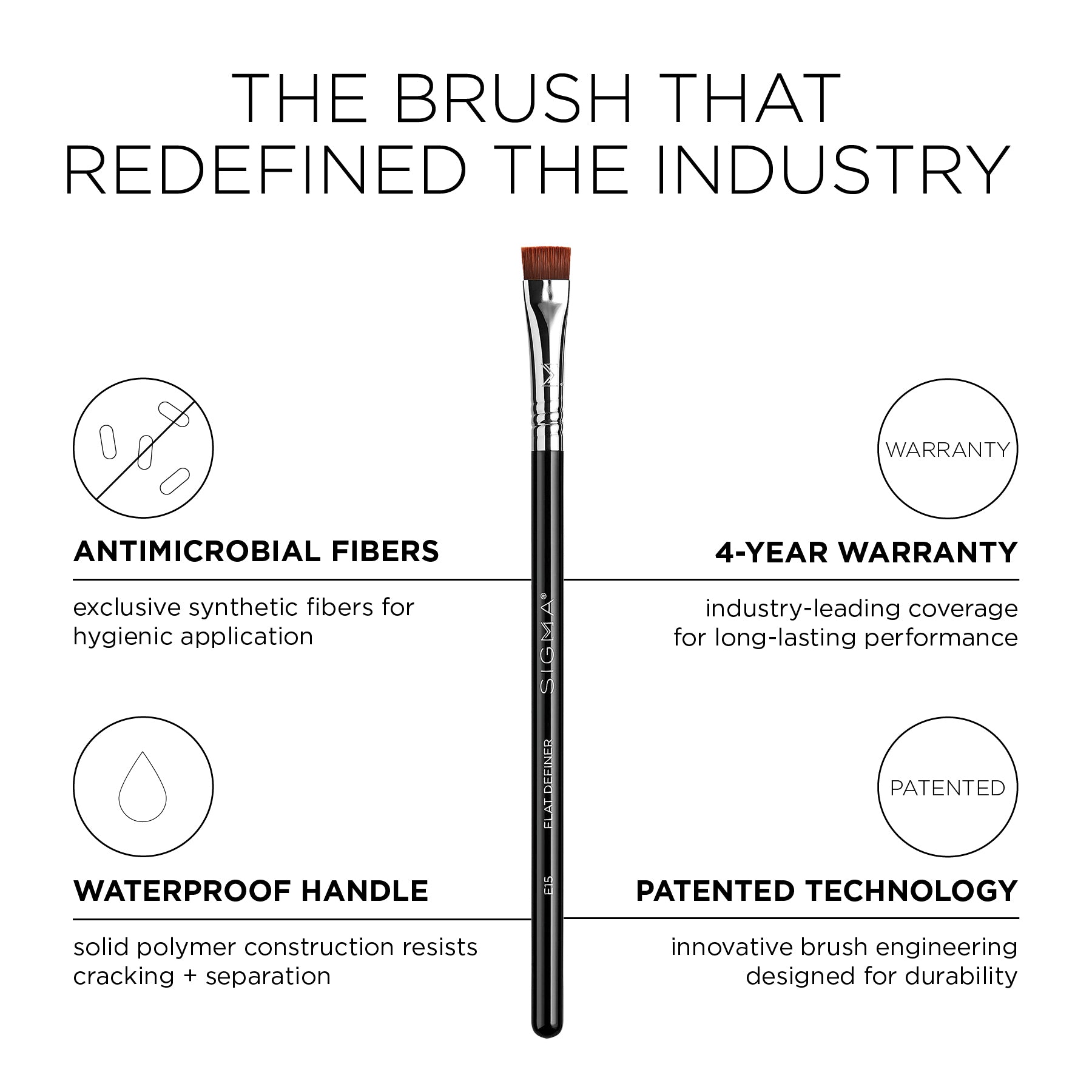 Sigma Eye Brushes E15 Flat Definer Brush pinceau plat yeux