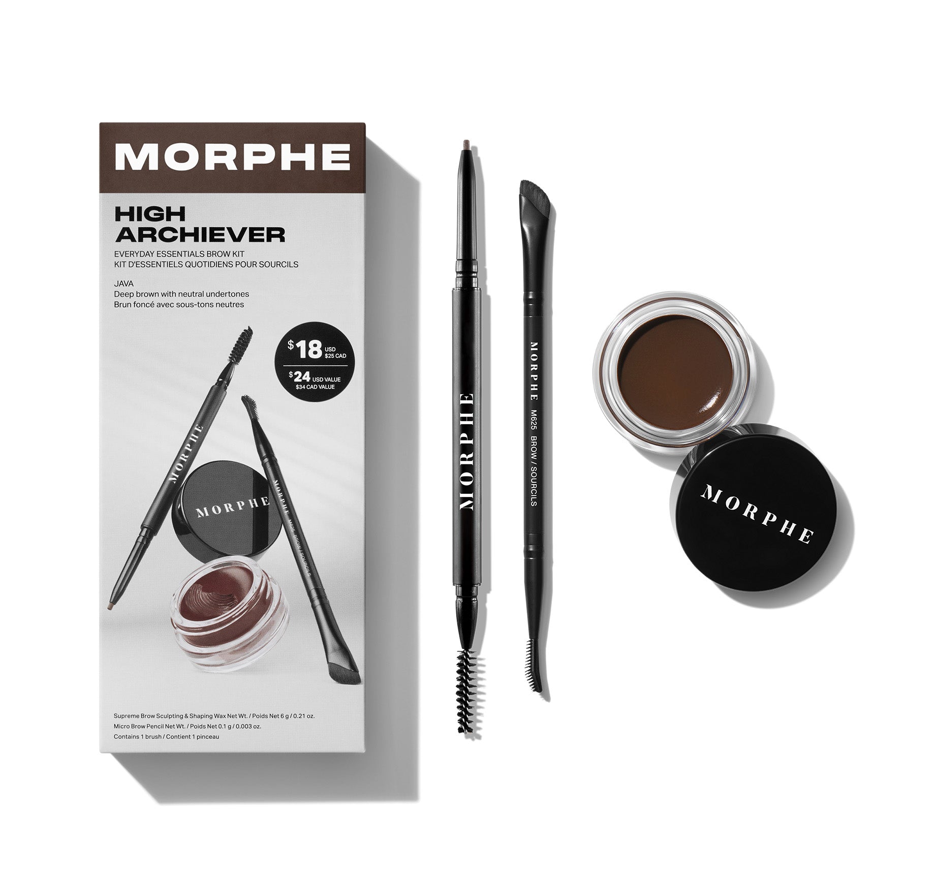 Morphe Brows High Archiever Everyday Essentials Brow Kit kit sourcils Latte