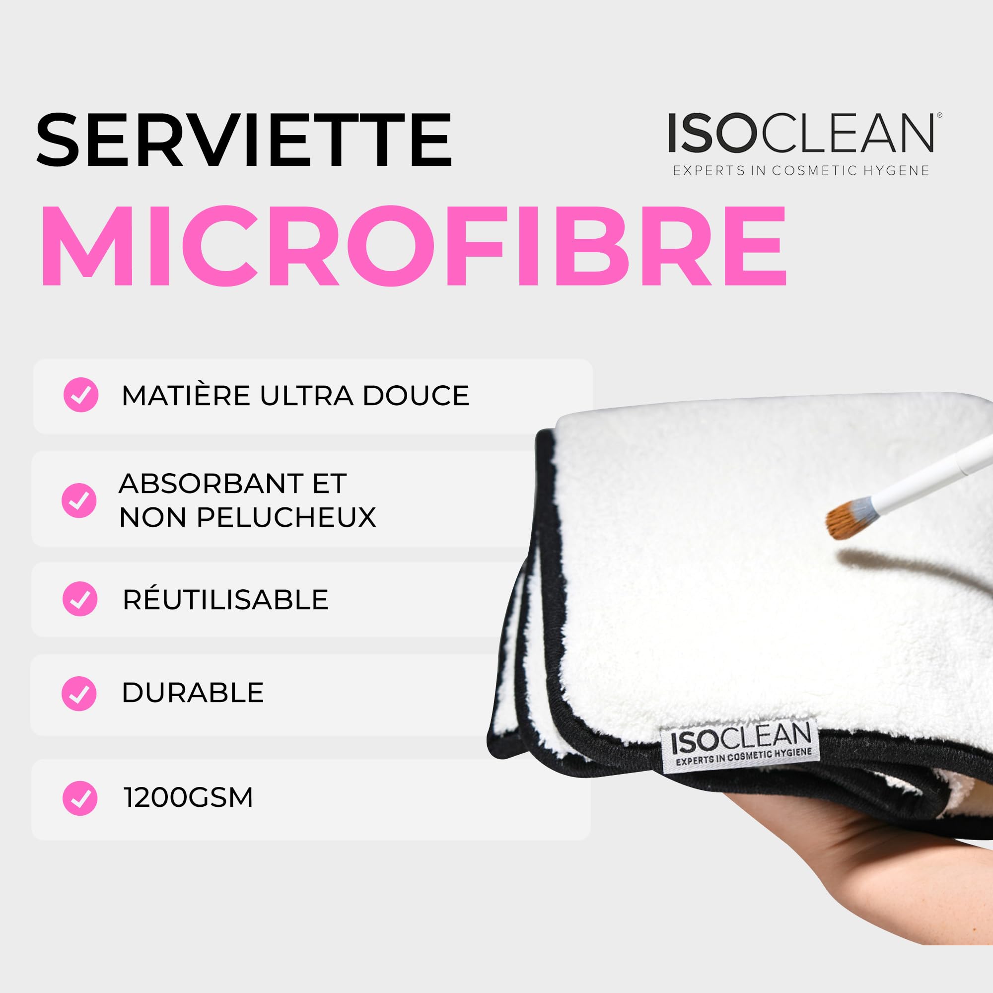 TYVEK ISOCLEAN Makeup Accessories serviette microfibre pinceaux 20 × 20 cm petite