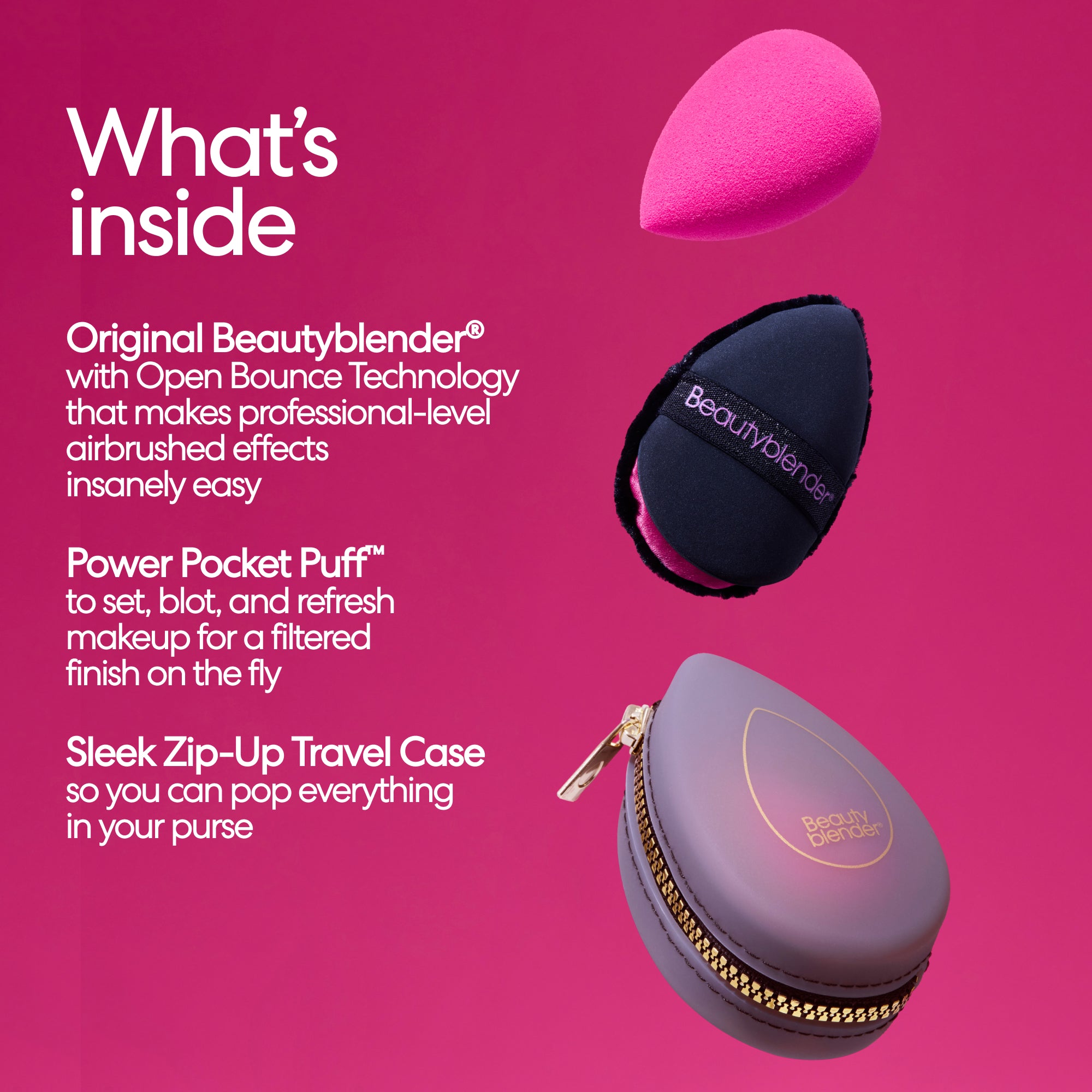 Beautyblender Original Midnight Blend & Blur 3-Piece Travel Set coffret voyage