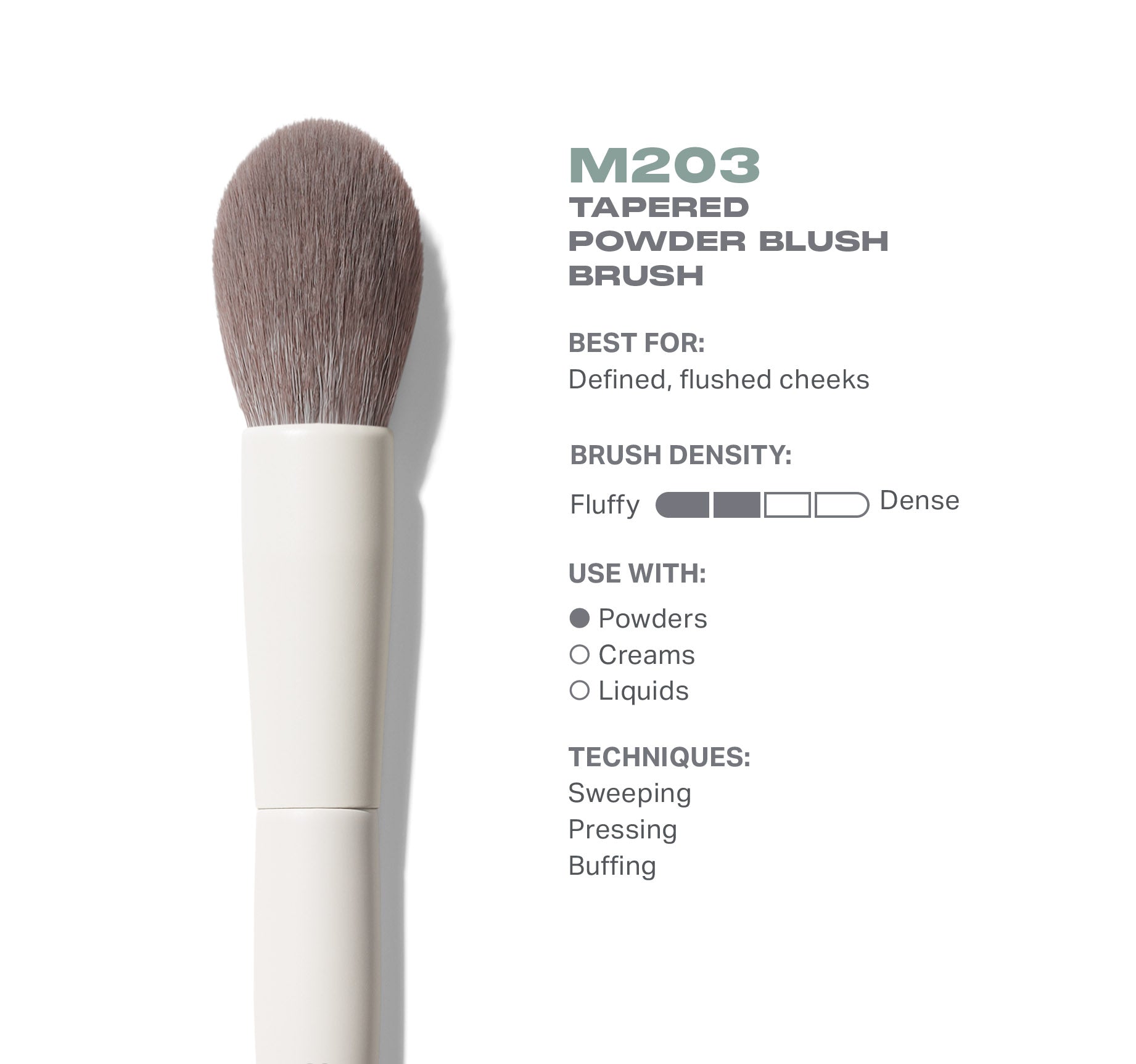 Morphe Face Brushes M203 Tapered Powder Blush Brush pinceau blush poudre