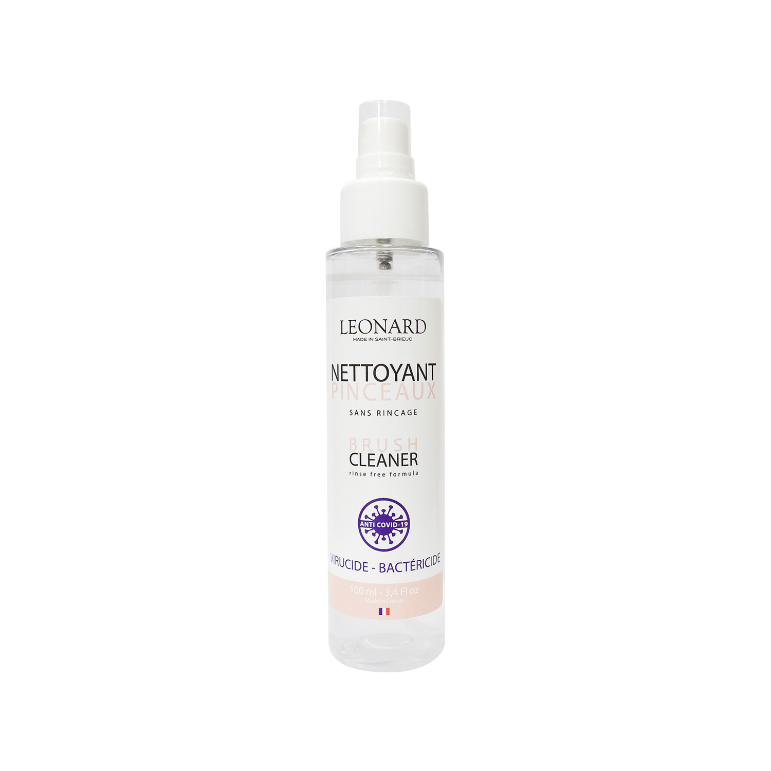 Léonard 1779 Entretien nettoyant pinceaux virucide spray 100 ml sans rinçage