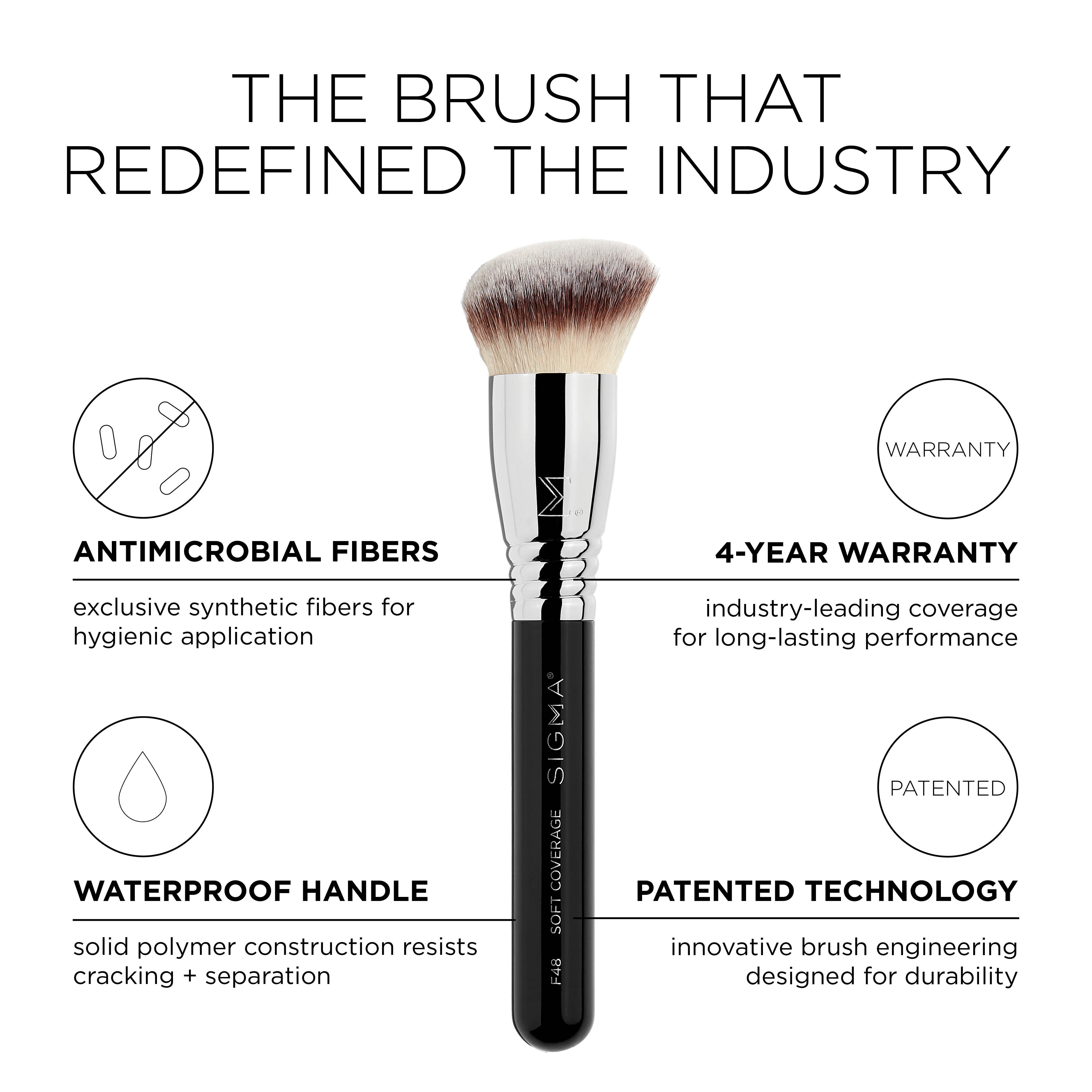 Sigma Face Brushes F48 Soft Coverage Brush pinceau fond de teint