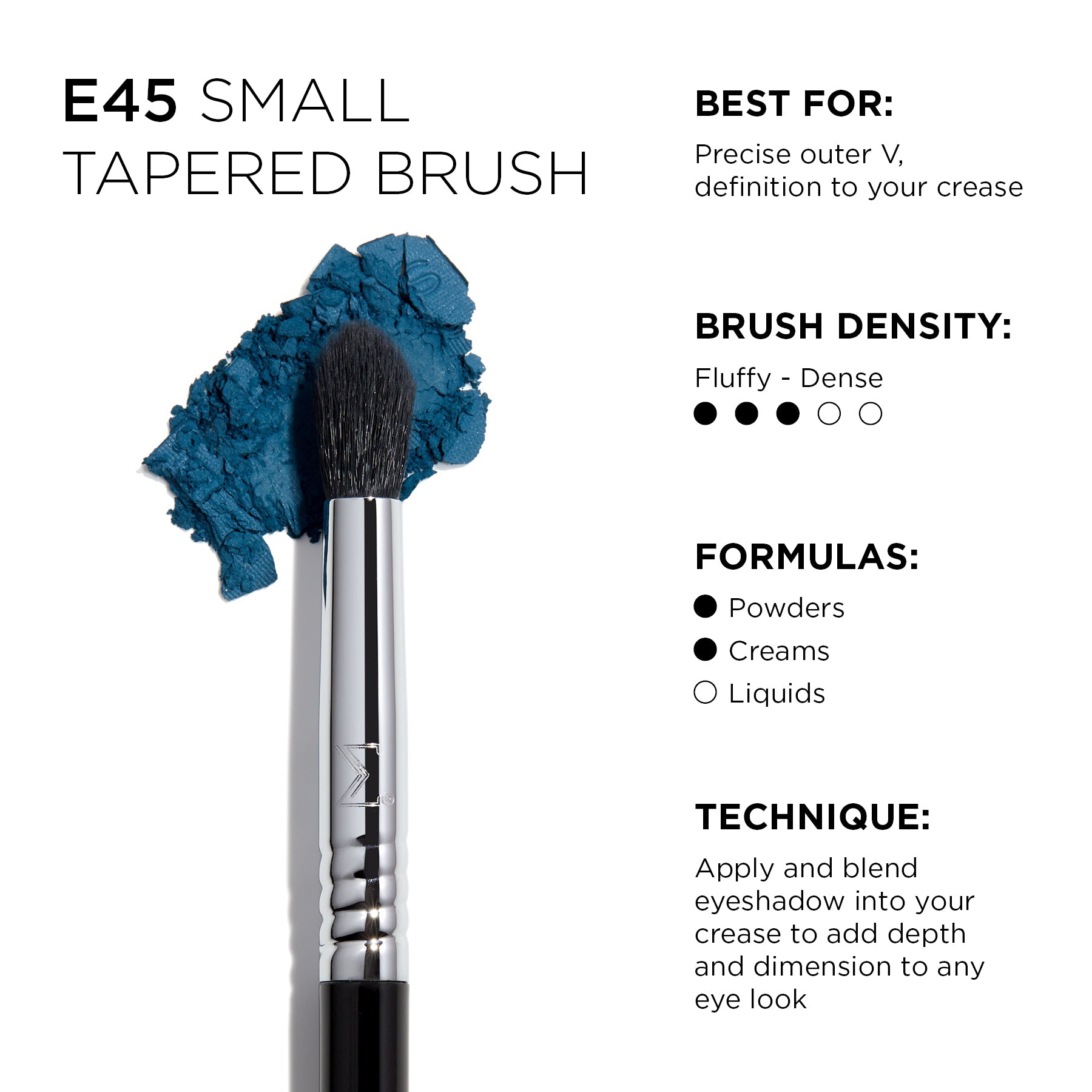 Sigma Eye Brushes E45 Small Tapered Blending Brush pinceau estompeur creux paupière