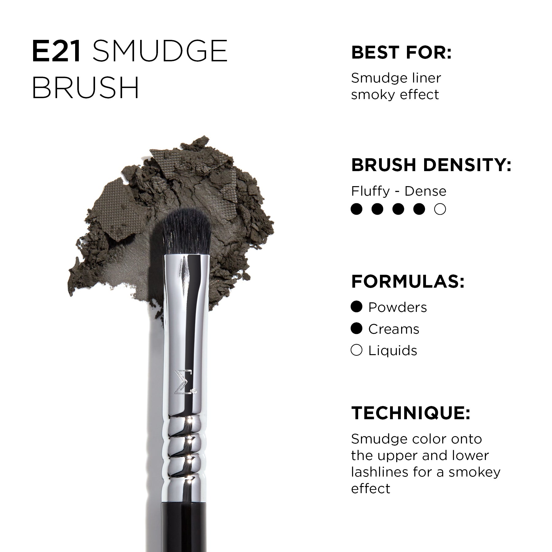 Sigma Eye Brushes E21 Smudge Brush pinceau estompeur eyeliner