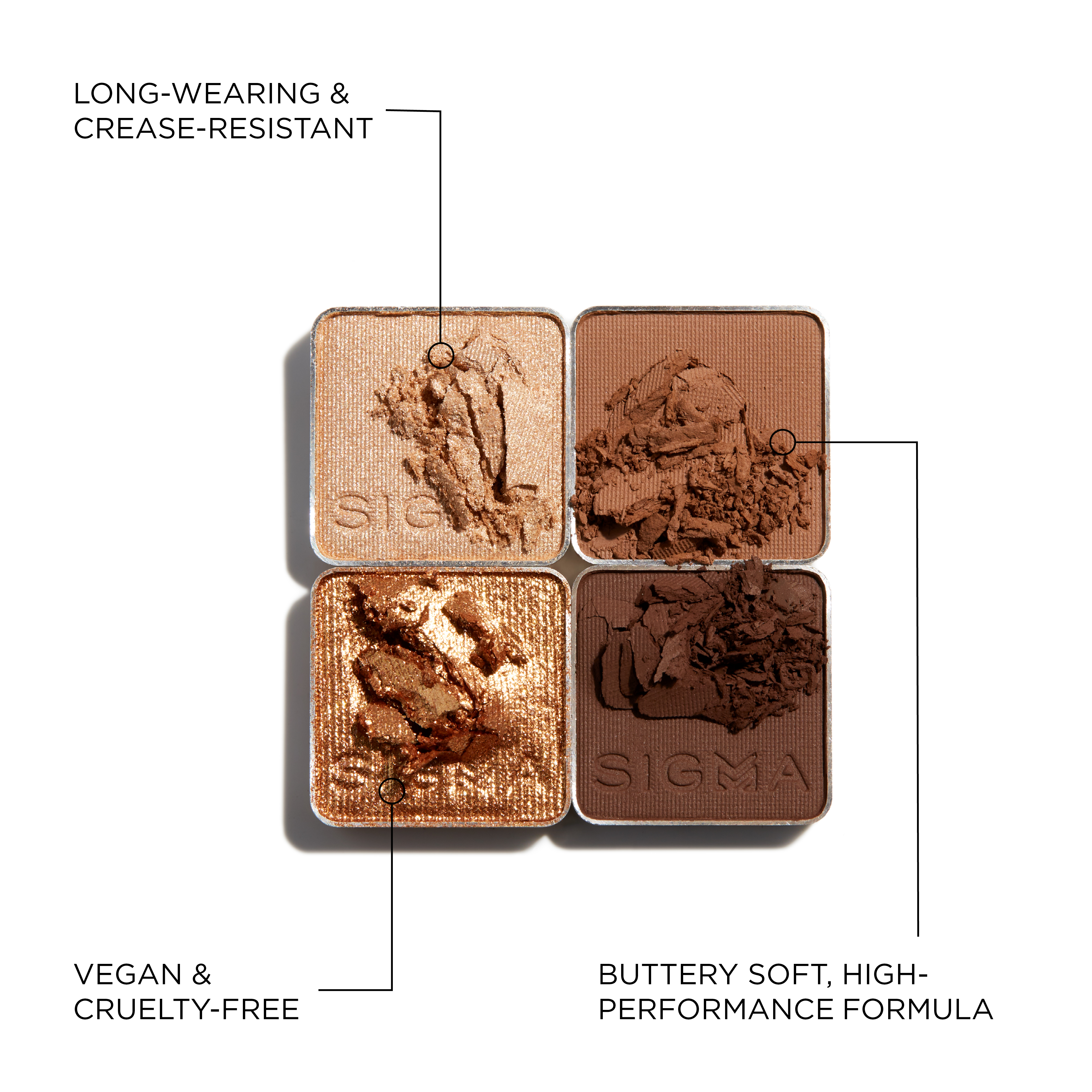 Sigma Eye Makeup Crème Brûlée Eyeshadow Quad palette fards à paupières 4 g neutres