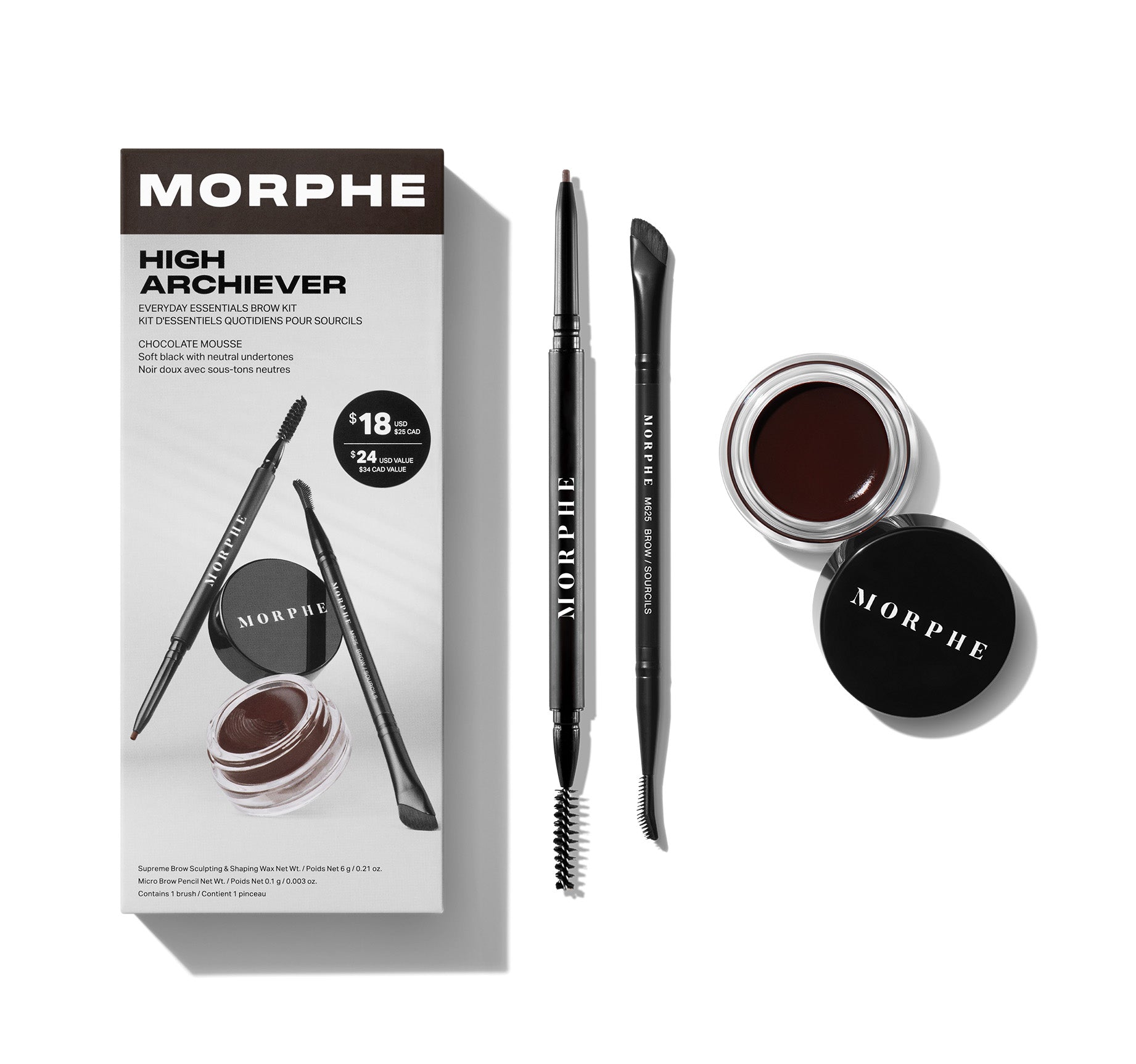 Morphe Brows High Archiever Everyday Essentials Brow Kit kit sourcils Latte