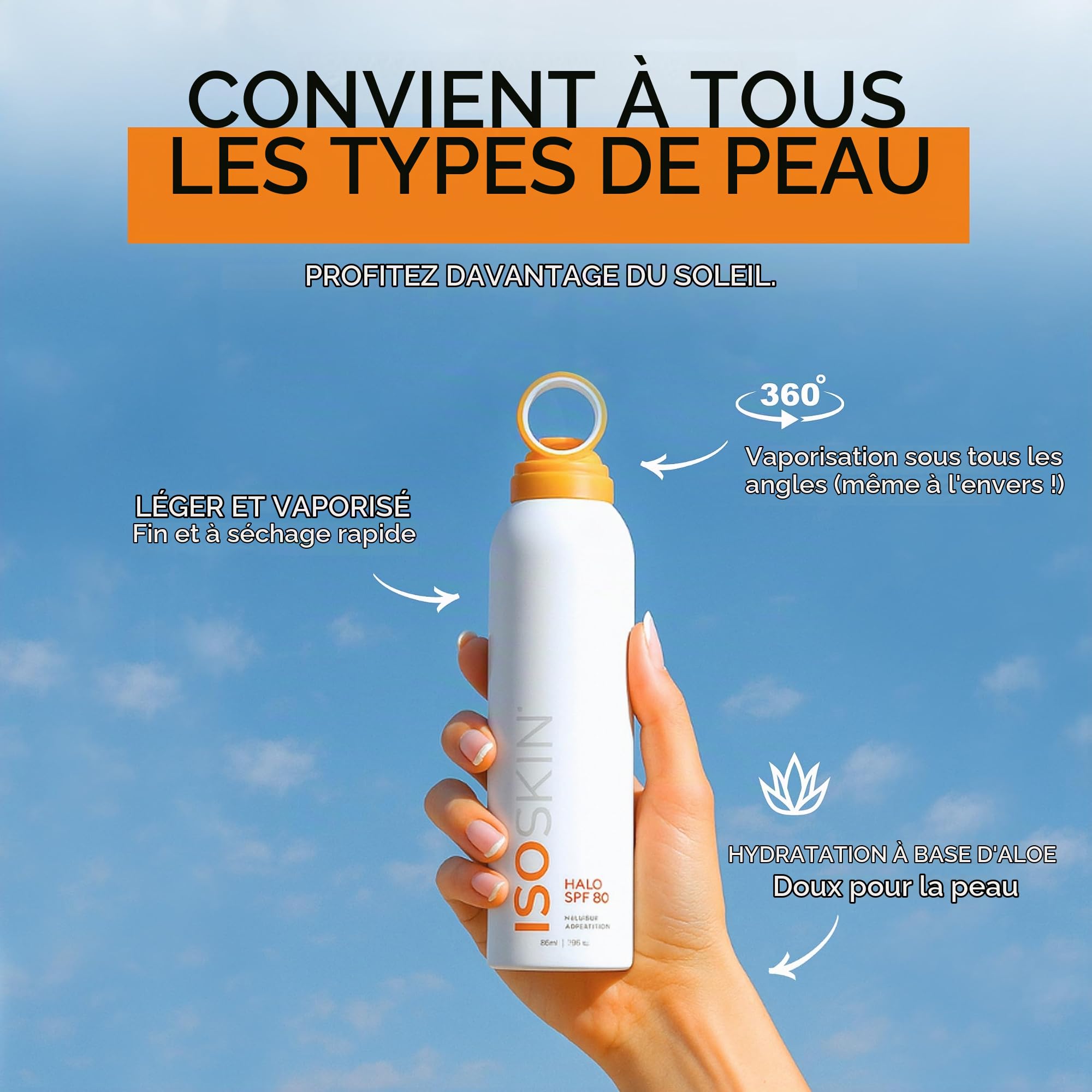 TYVEK ISOCLEAN Makeup Accessories IsoSkin Halo SPF 50 spray solaire visage résistant à l’eau