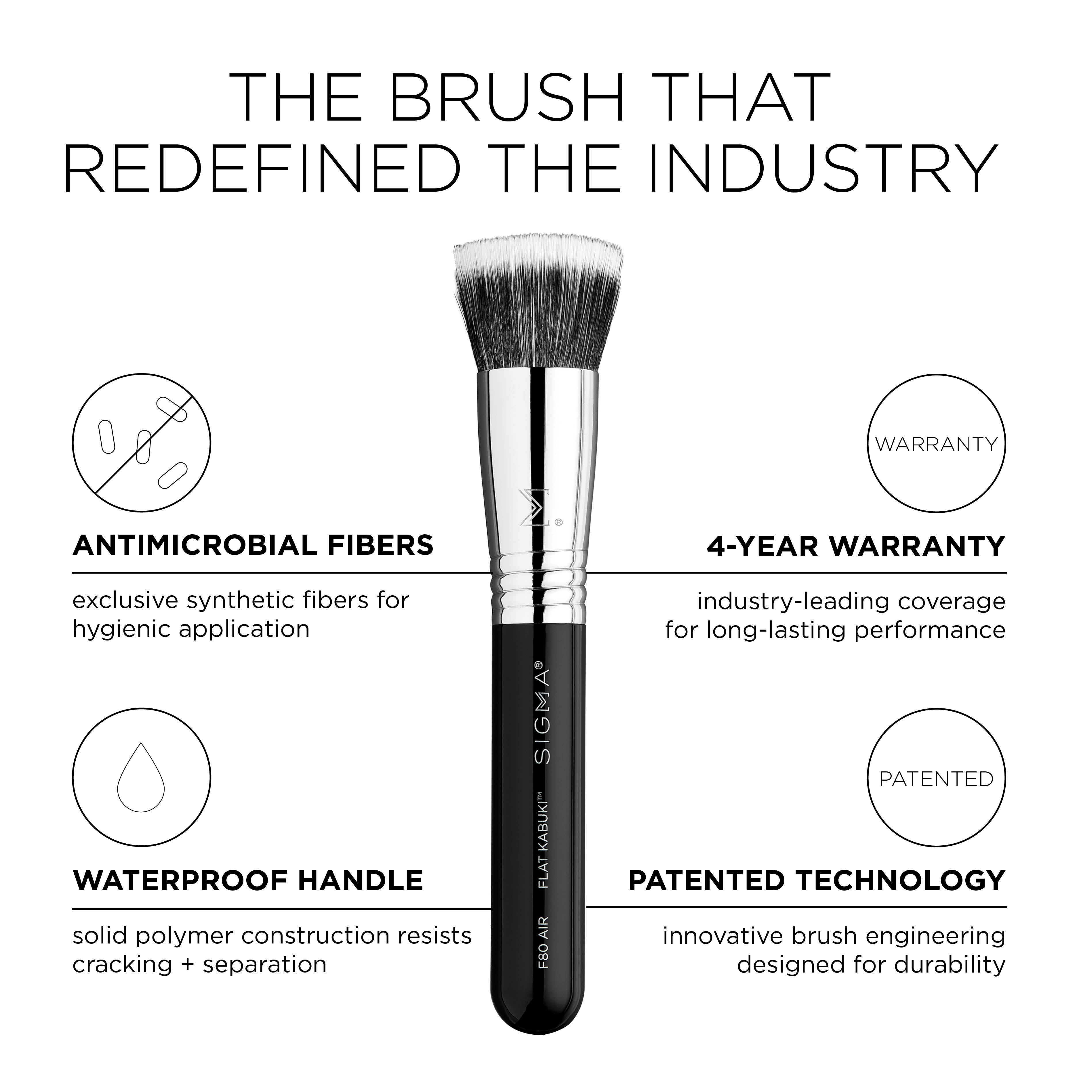 Sigma Face Brushes F80 Air Flat Kabuki pinceau fond de teint duo fibres