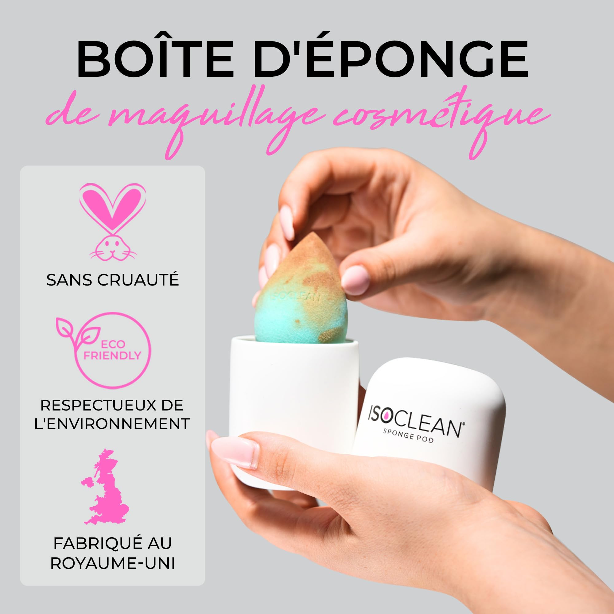 TYVEK ISOCLEAN Makeup Accessories étui éponge maquillage silicone blanc ventilé