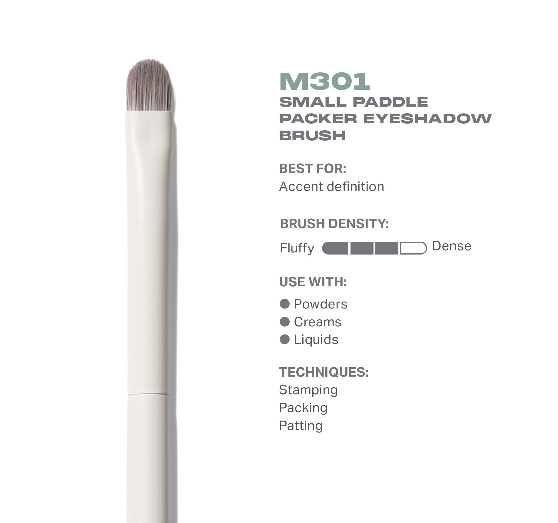 Morphe Eye Brushes M301 Small Paddle Packer pinceau plat paupières