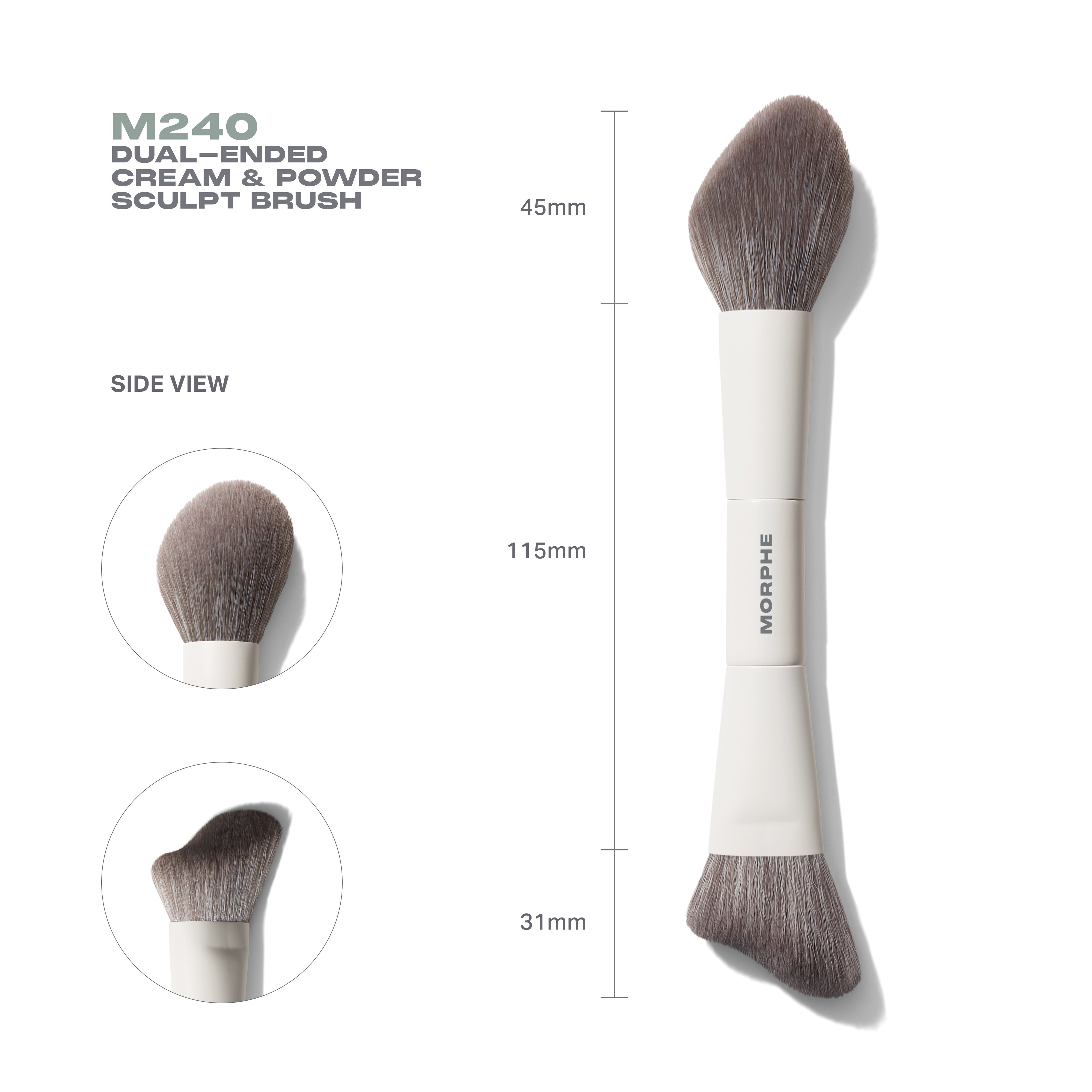 Morphe Face Brushes M240 Dual-Ended Cream & Powder Sculpt Brush pinceau double