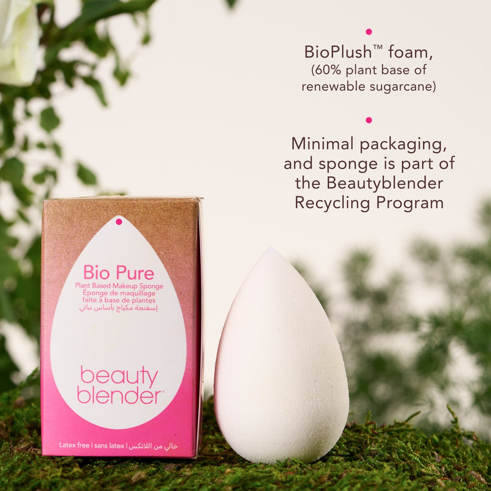 Beautyblender Bio Pure éponge à maquillage 60 % végétale