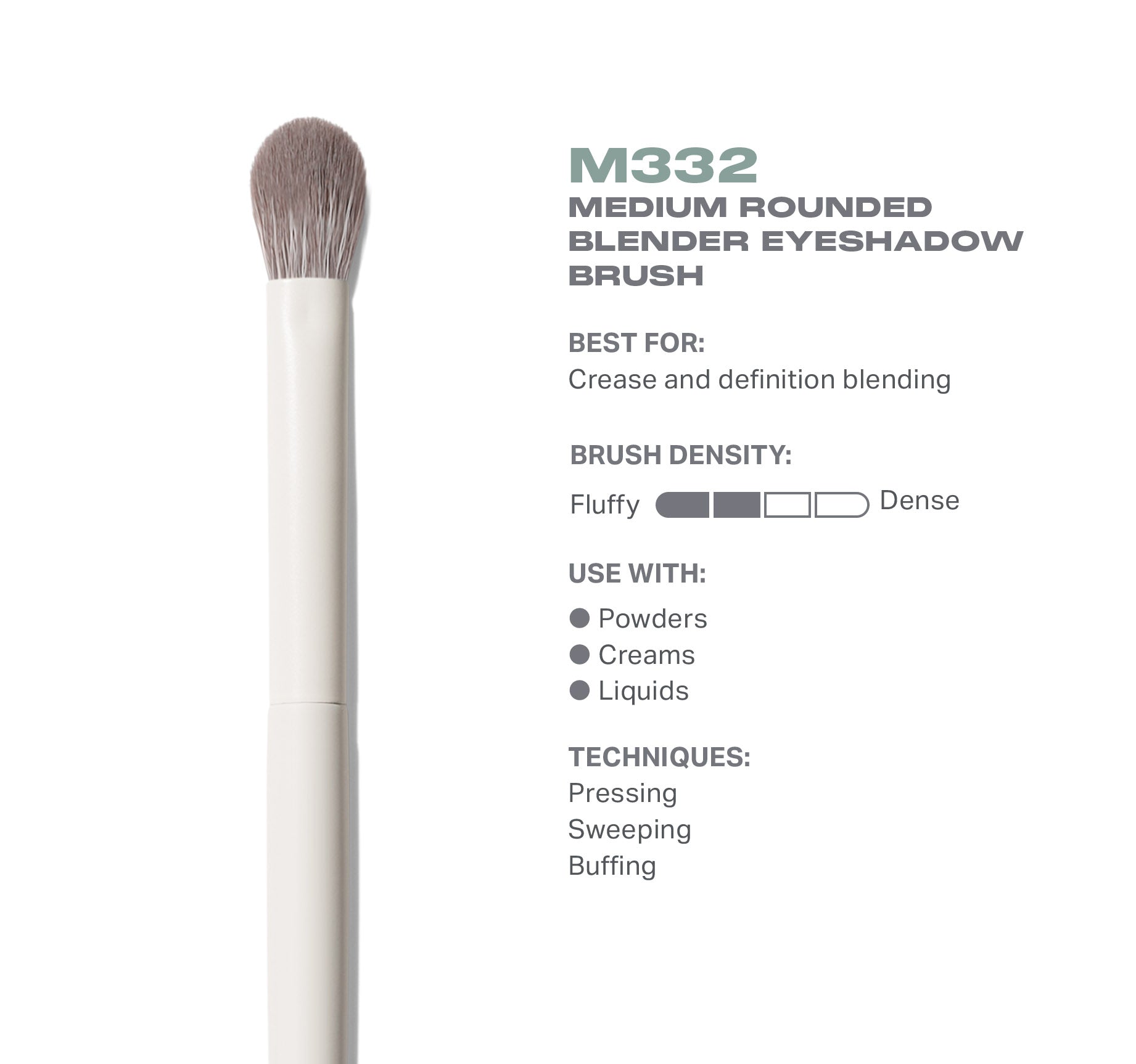 Morphe Eye Brushes M332 Medium Rounded Blender Eyeshadow Brush pinceau estompeur yeux