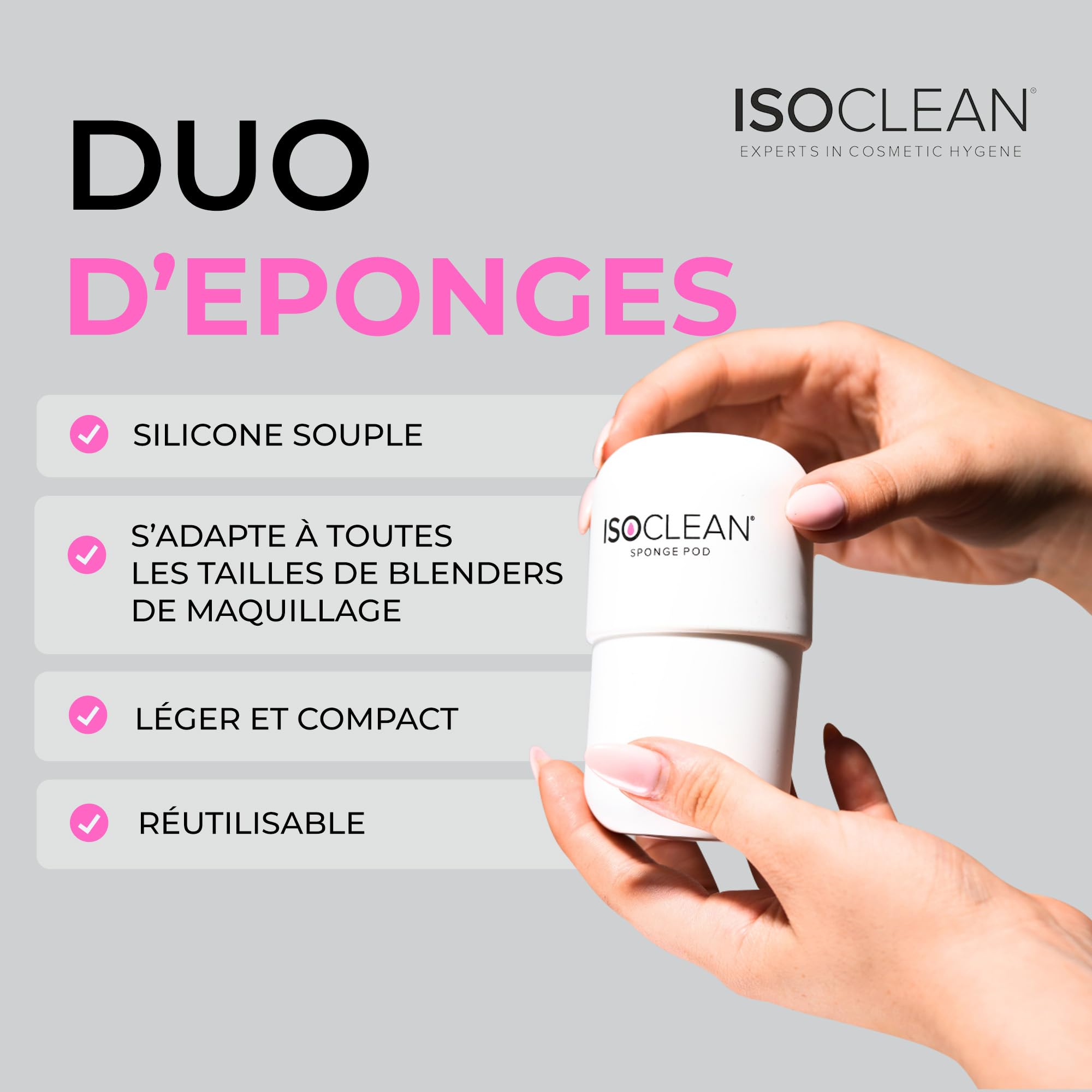 TYVEK ISOCLEAN Makeup Accessories étui éponge maquillage silicone blanc ventilé