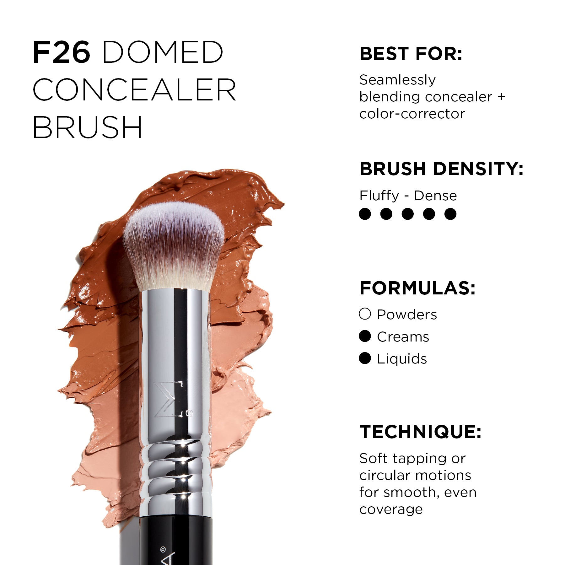 Sigma Face Brushes F26 Domed Concealer Brush pinceau anti-cernes