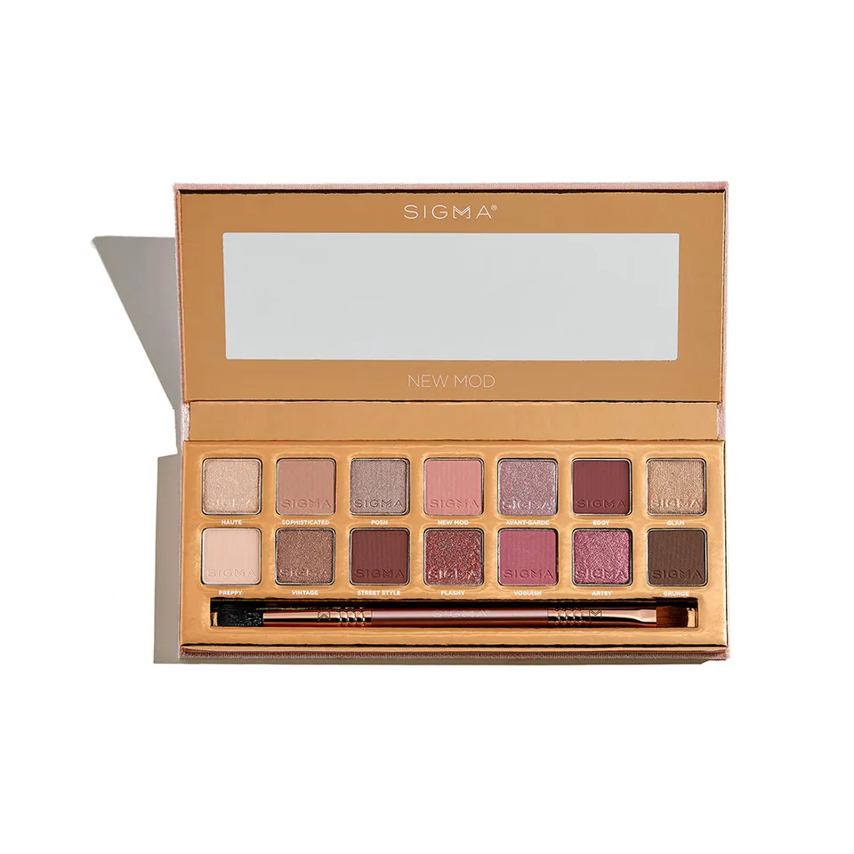 Sigma Eye Makeup New Mod Eyeshadow Palette palette fards 14 teintes avec pinceau