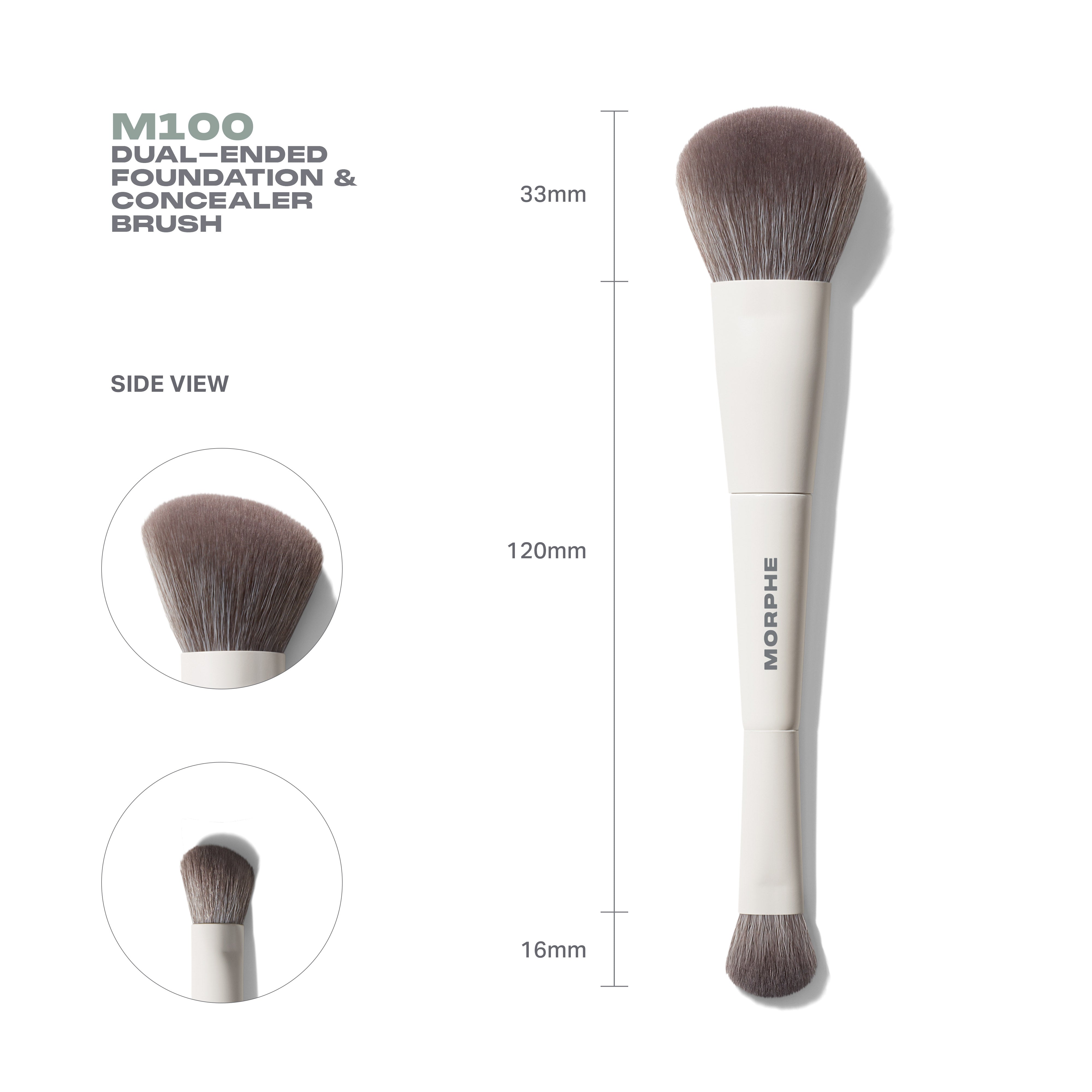 Morphe Face Brushes M100 Dual-Ended Foundation & Concealer Brush pinceau double
