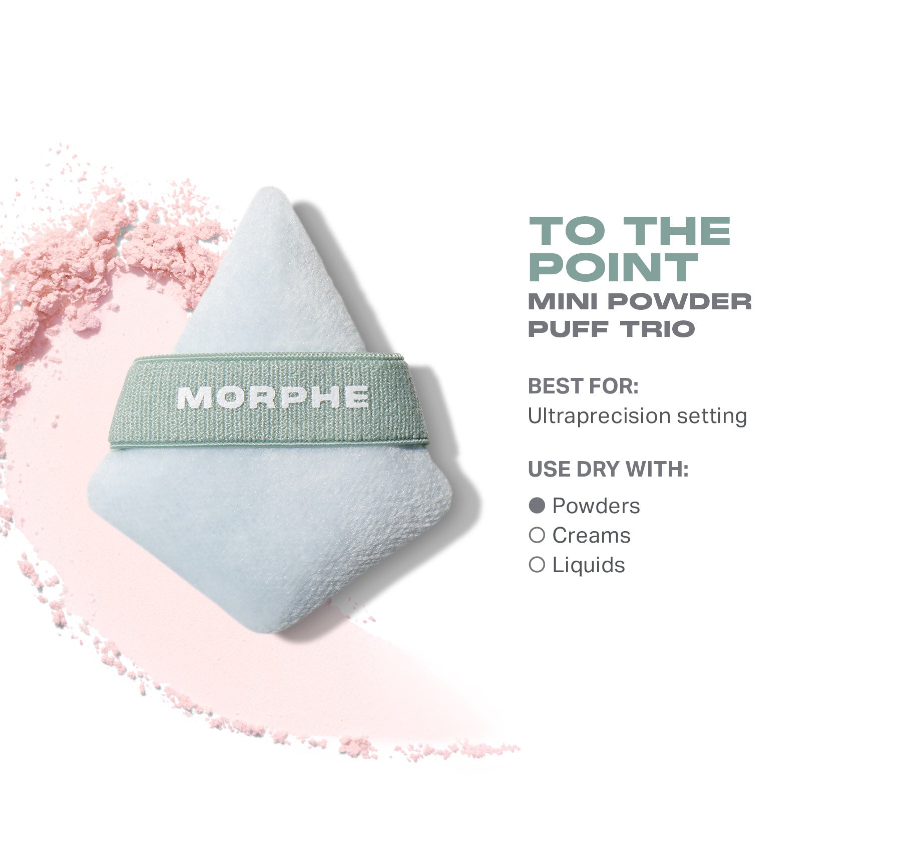 Morphe To The Point Mini Powder Puff Trio trio houppettes poudre mini précision