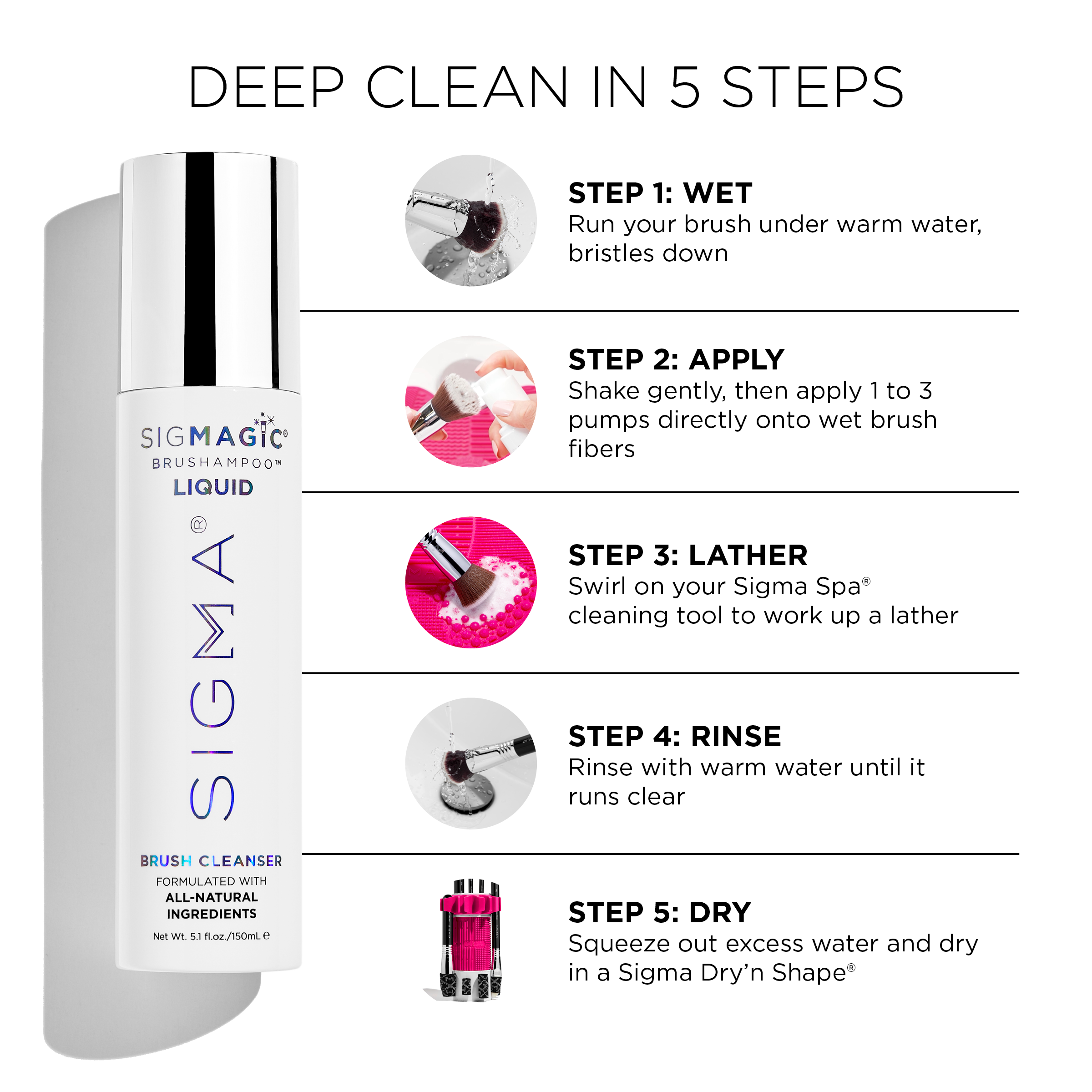 Sigma Brush Care Sigmagic® Brushampoo™ Liquid nettoyant pinceaux 150 ml