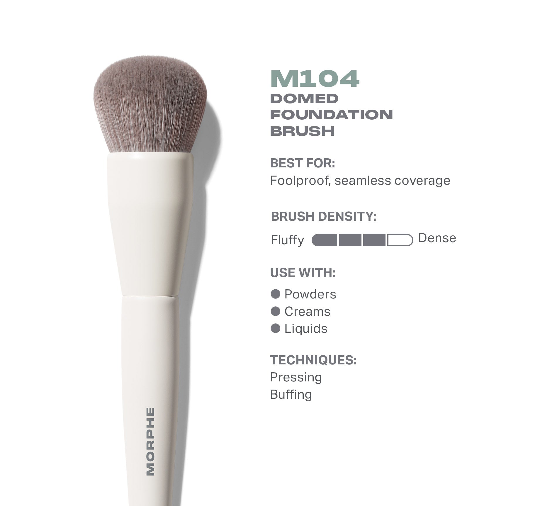 Morphe Face Brushes M104 Domed Foundation Brush pinceau fond de teint dense