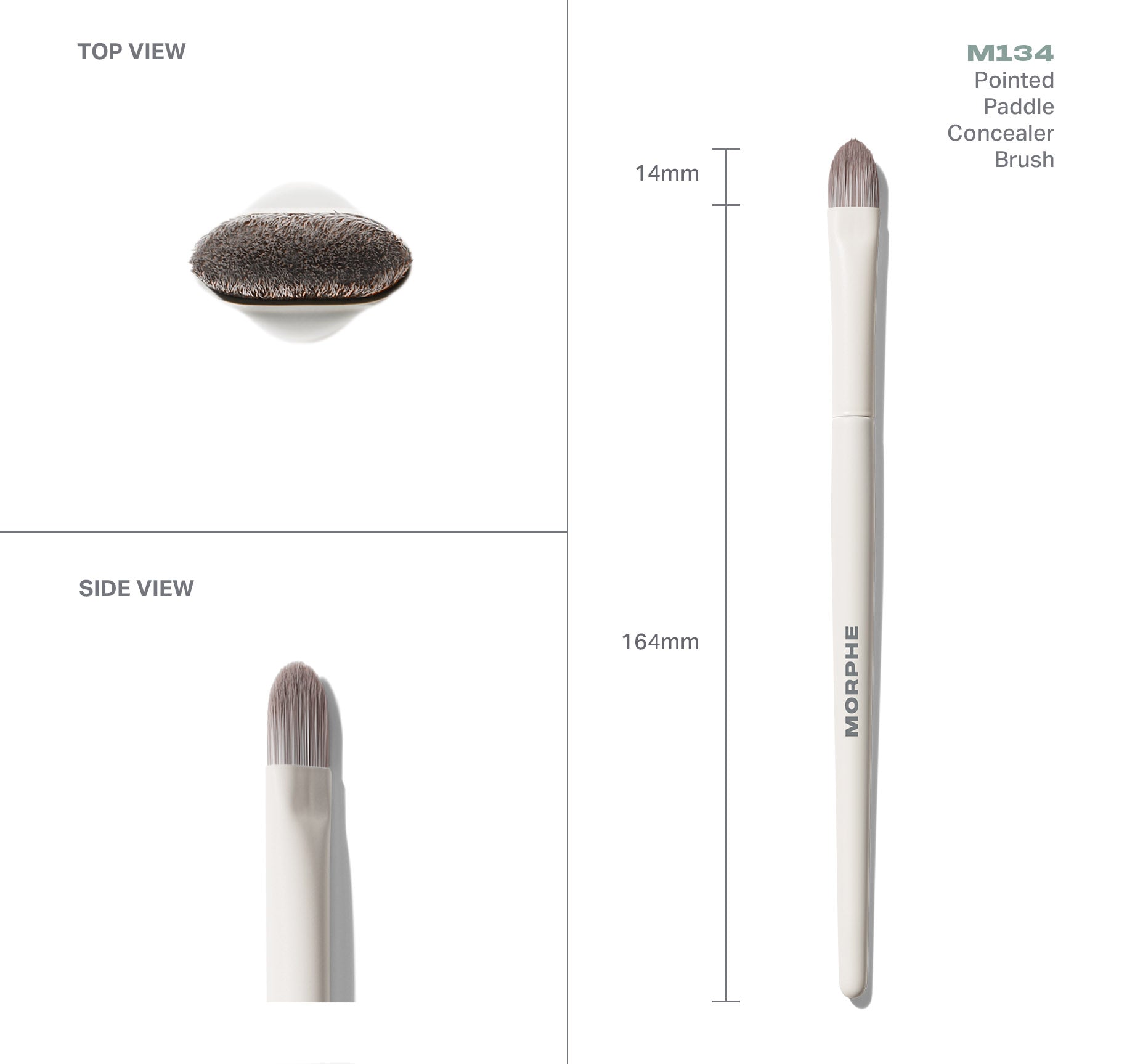 Morphe Face Brushes M134 Pointed Paddle Concealer Brush pinceau anticernes plat