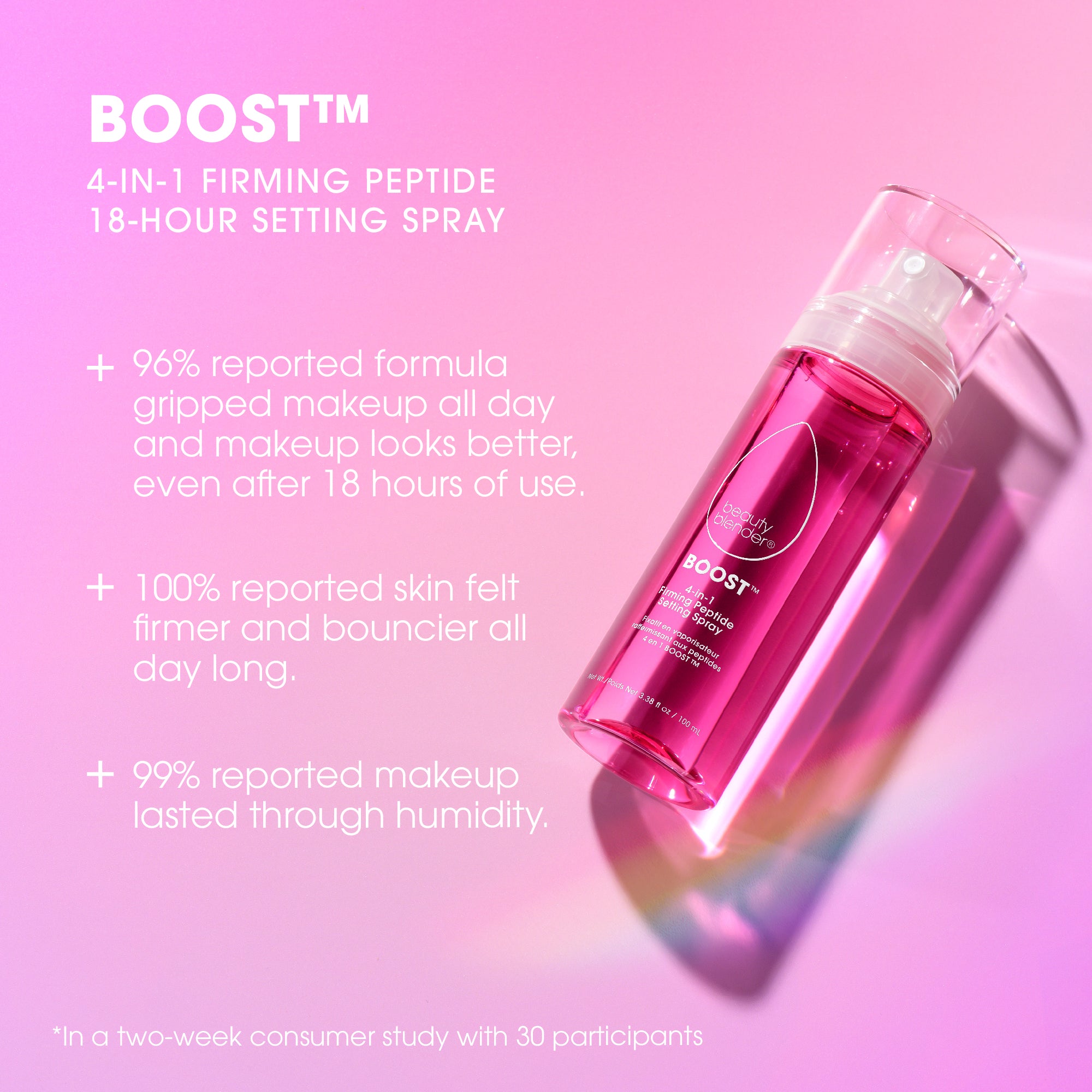 Beautyblender Boost Boost™ 4-in-1 Firming Peptide 18-Hour Setting Spray spray fixateur