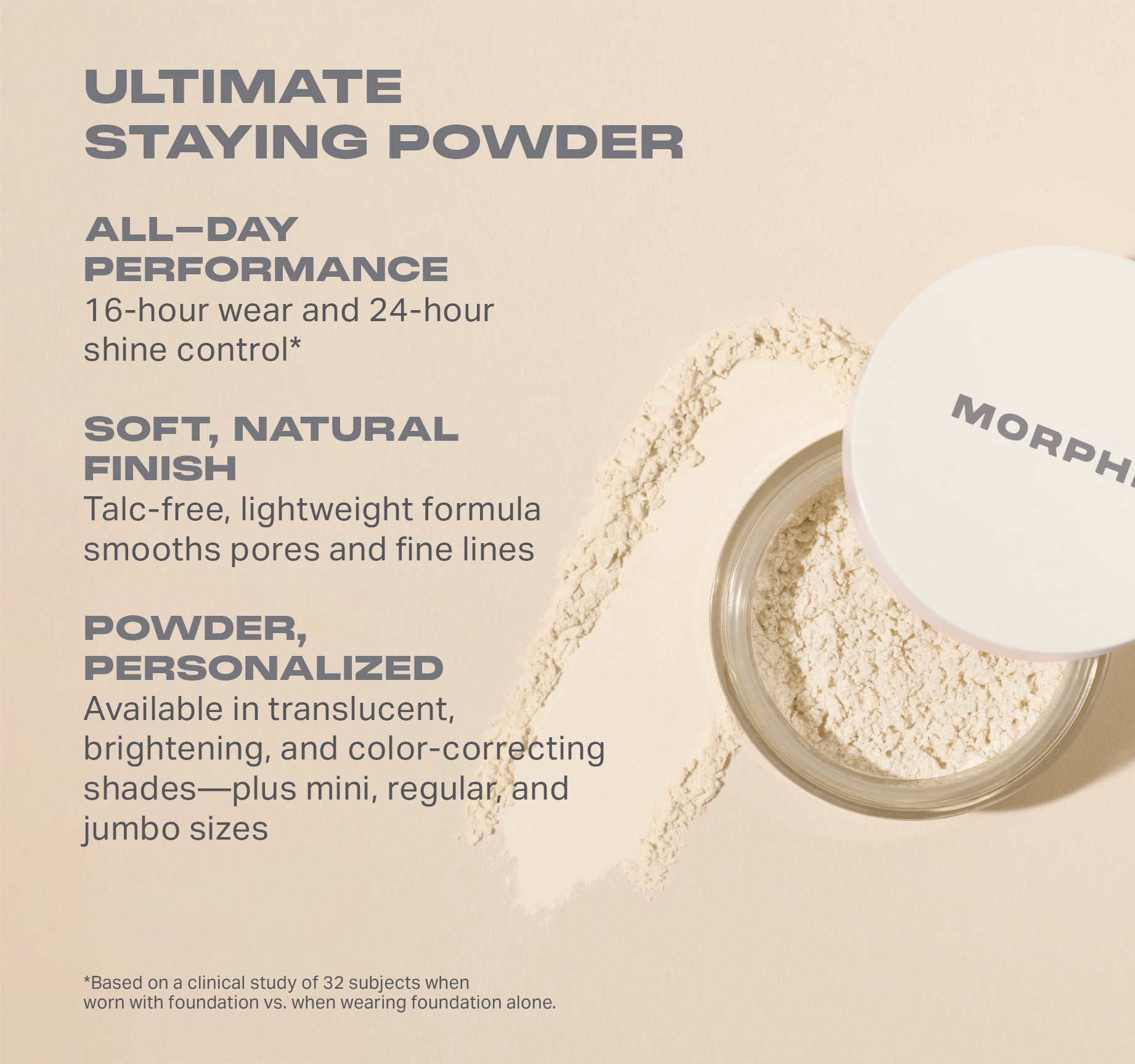 Morphe Prep & Set Mini Bake & Set Setting Powder poudre libre Translucent Mini