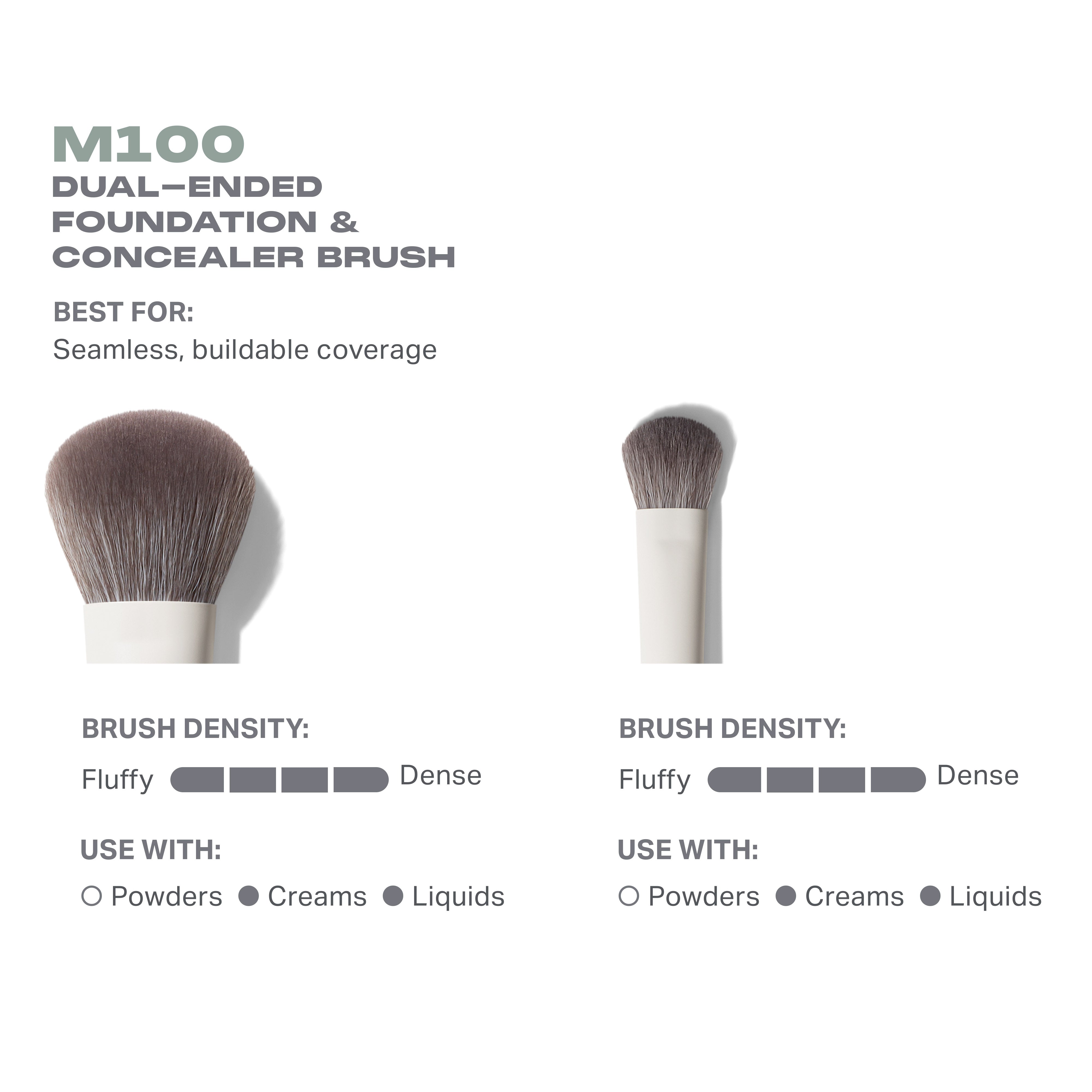 Morphe Face Brushes M100 Dual-Ended Foundation & Concealer Brush pinceau double