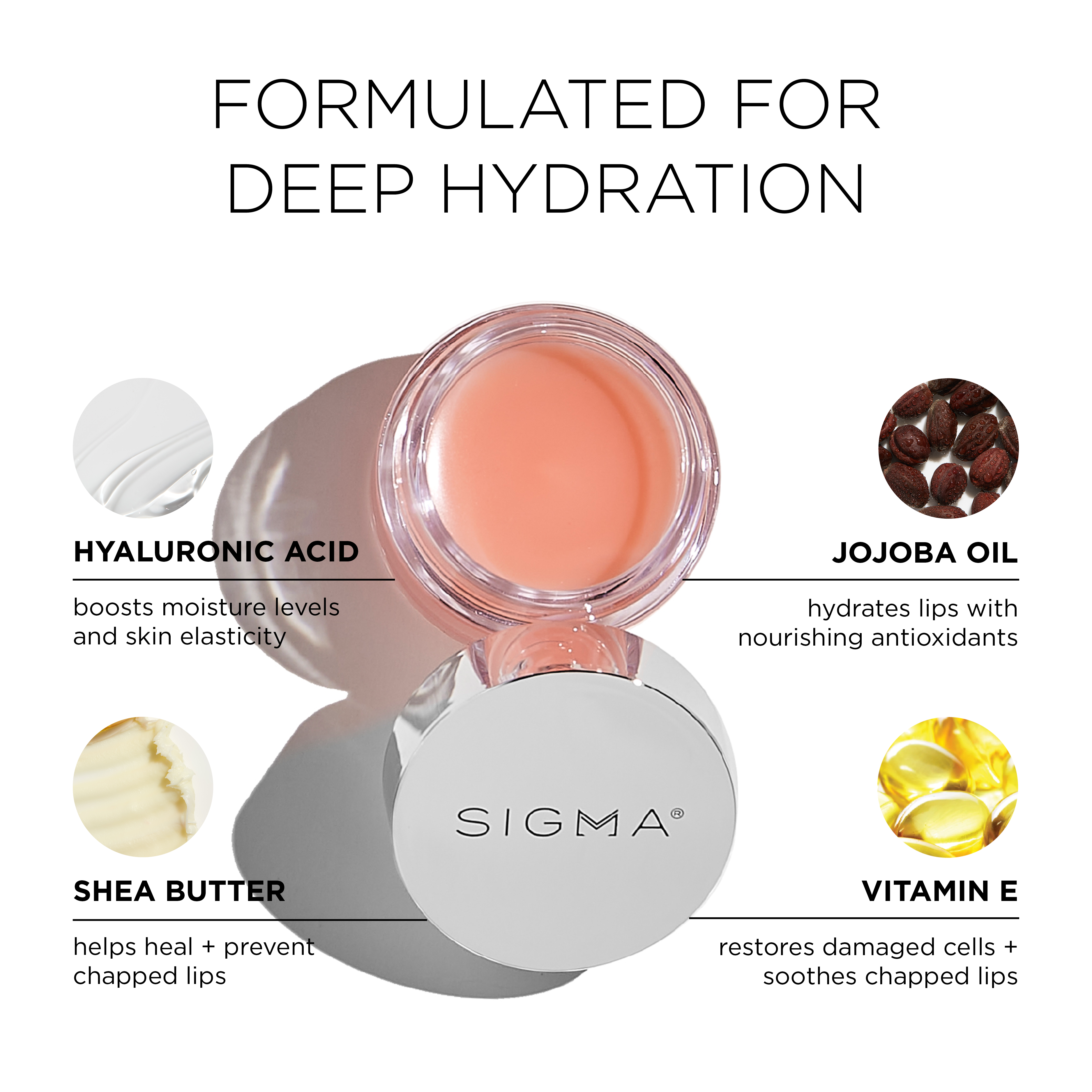 Sigma Lip Makeup Hydro Melt Lip Mask masque lèvres Hush 9,6 g hydratant