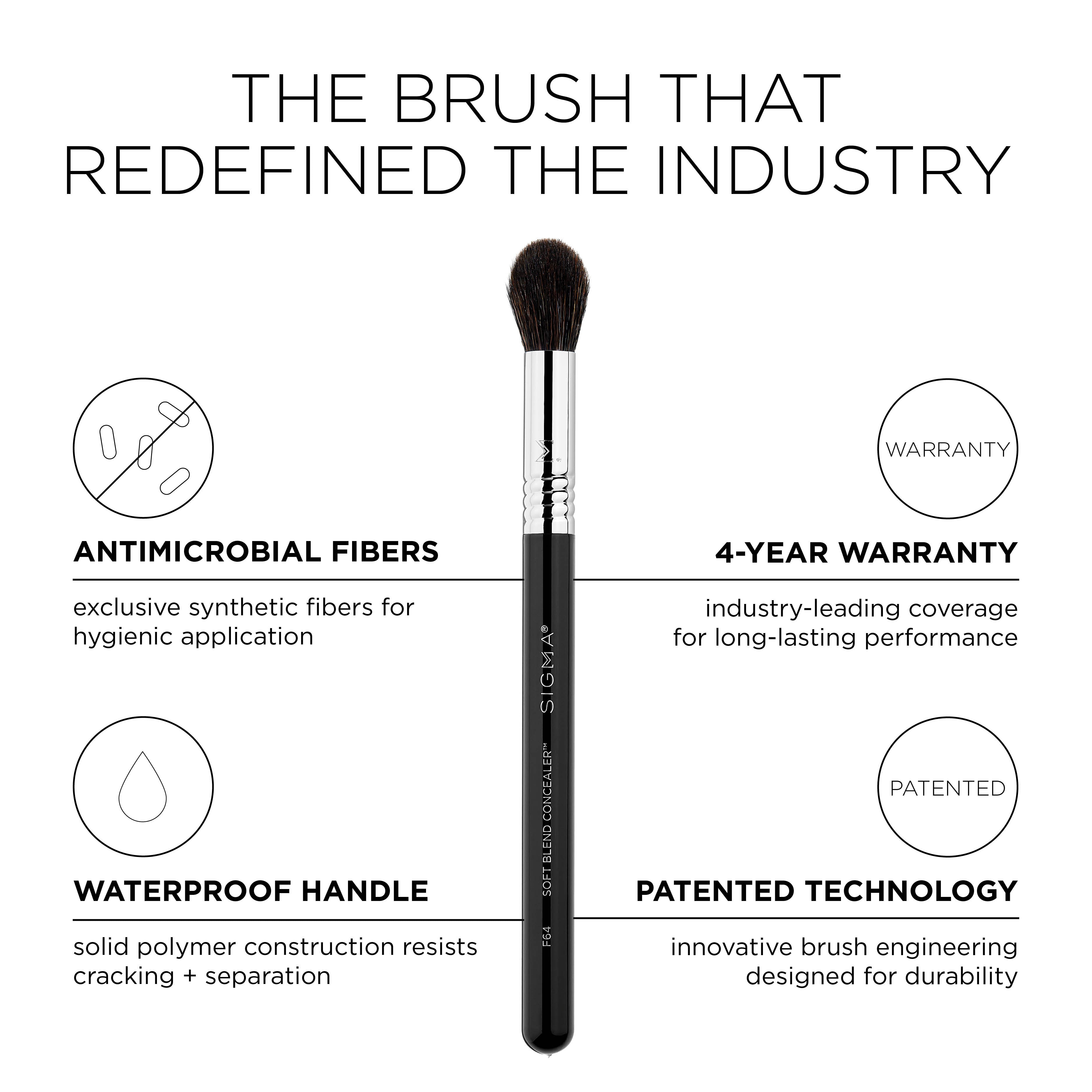 Sigma Face Brushes F64 Soft Blend Concealer pinceau anti-cernes fibres synthétiques