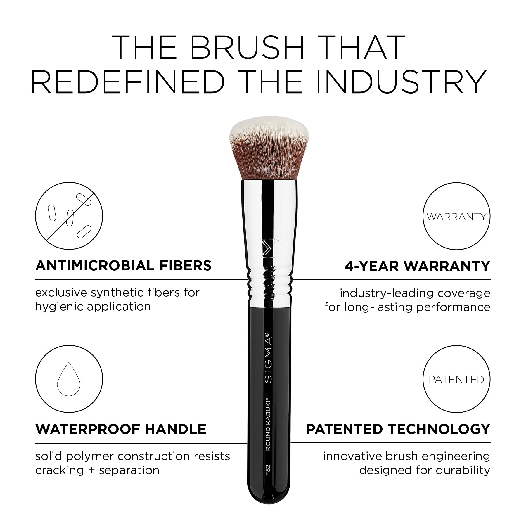 Sigma Face Brushes F82 Round Kabuki™ Brush pinceau kabuki rond