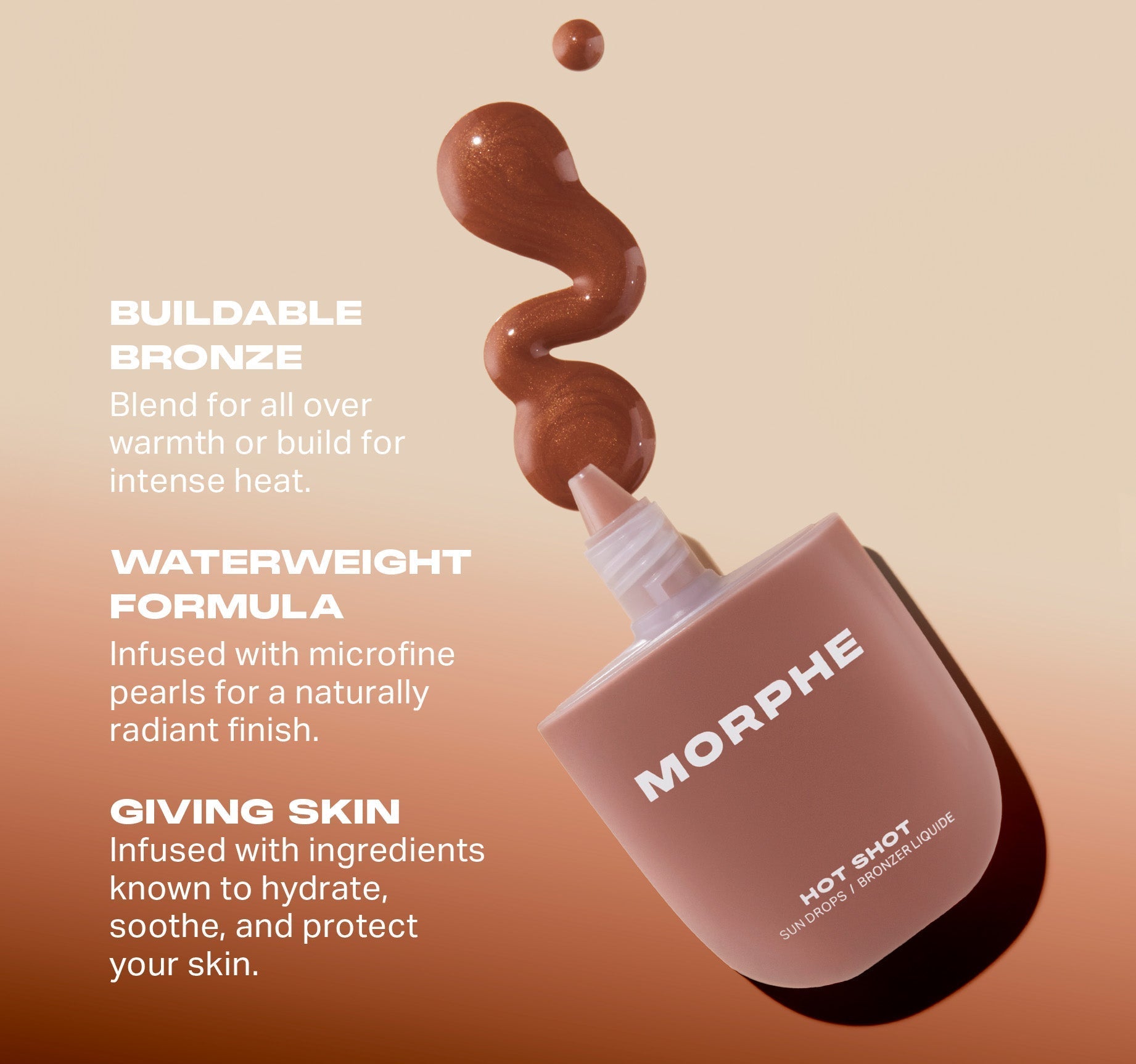 Morphe Cheek Hot Shot Sun Drops bronzer liquide Bronze Bombshell