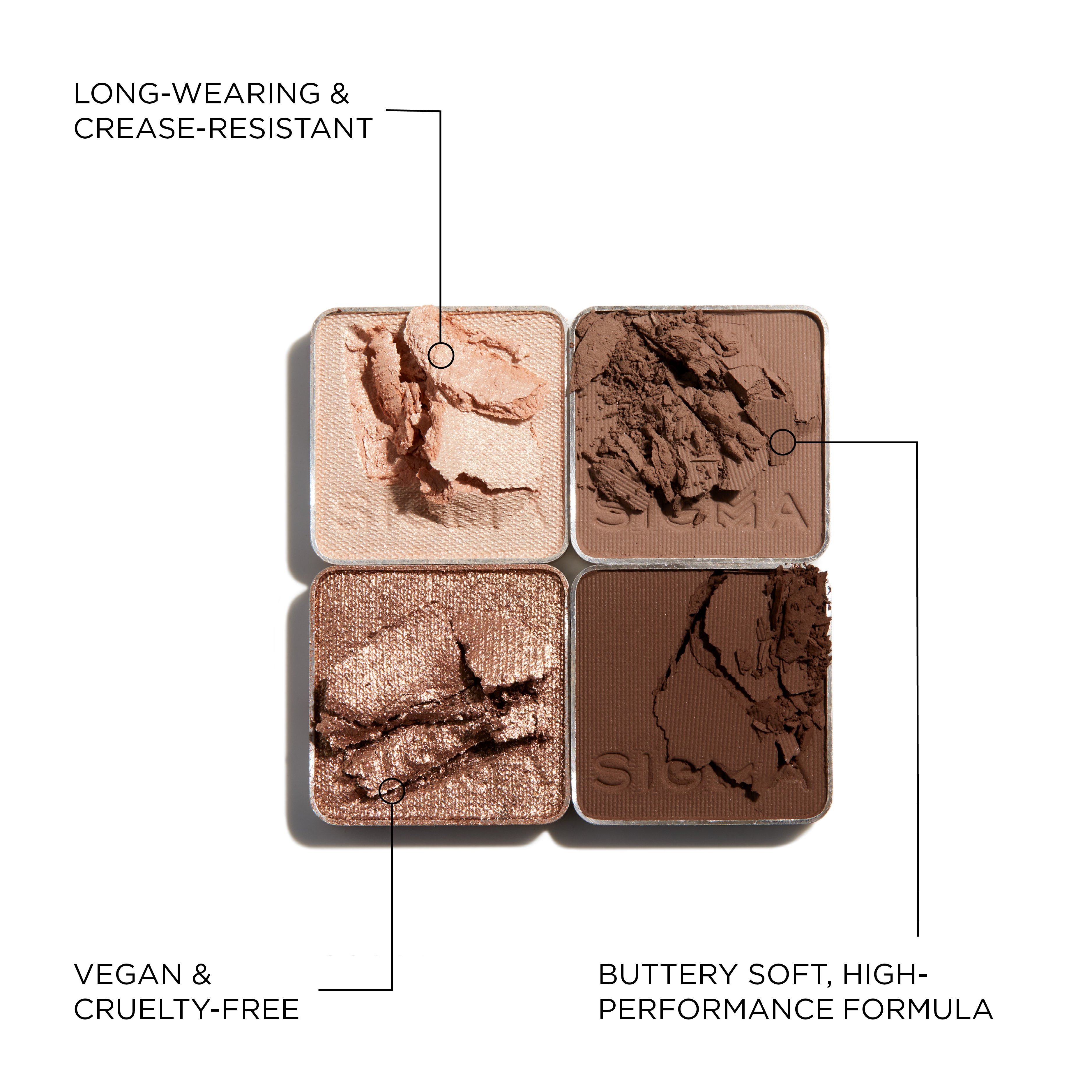Sigma Eye Makeup Tiramisu Eyeshadow Quad palette yeux 4 fards