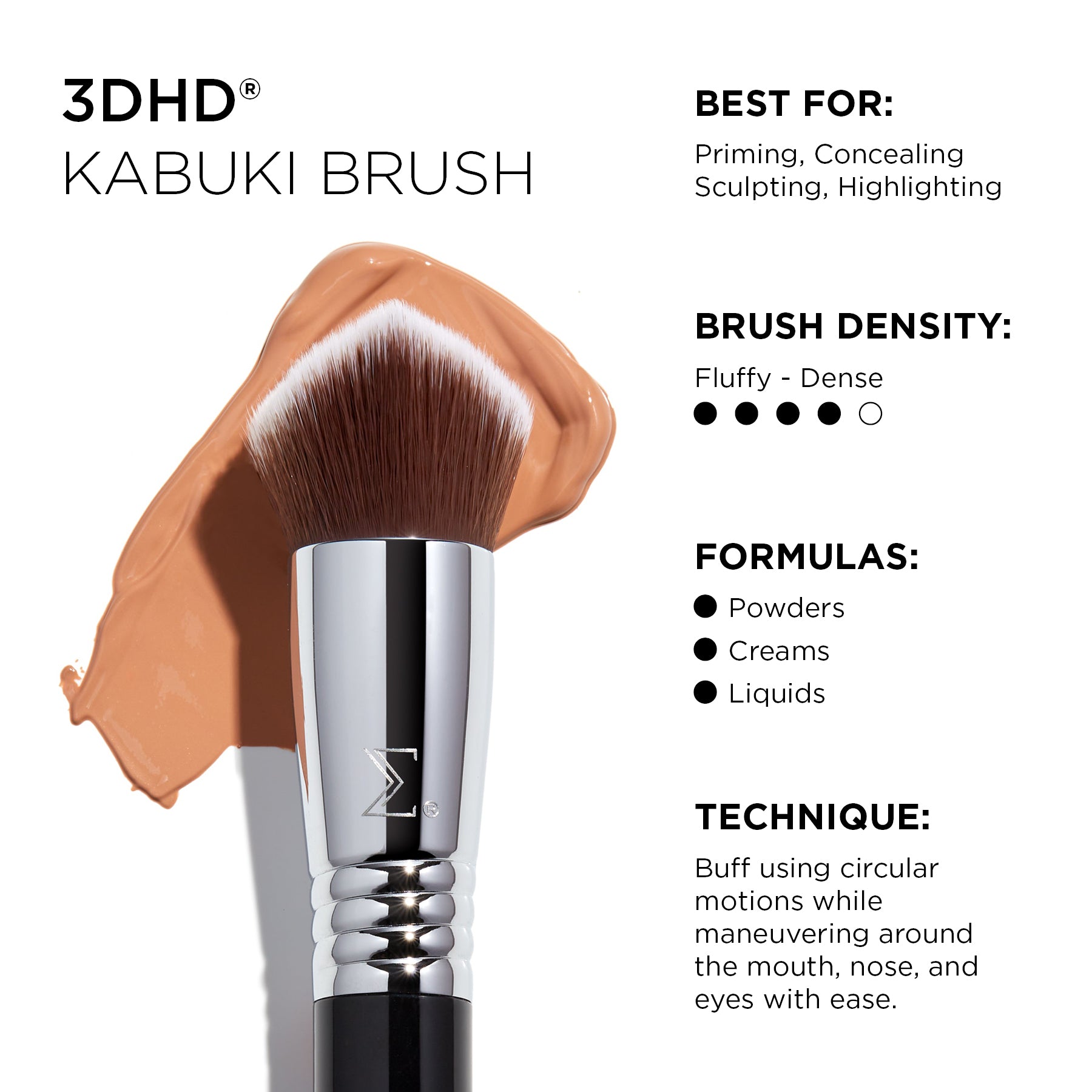 Sigma Face Brushes 3DHD® Kabuki Brush multi-usage