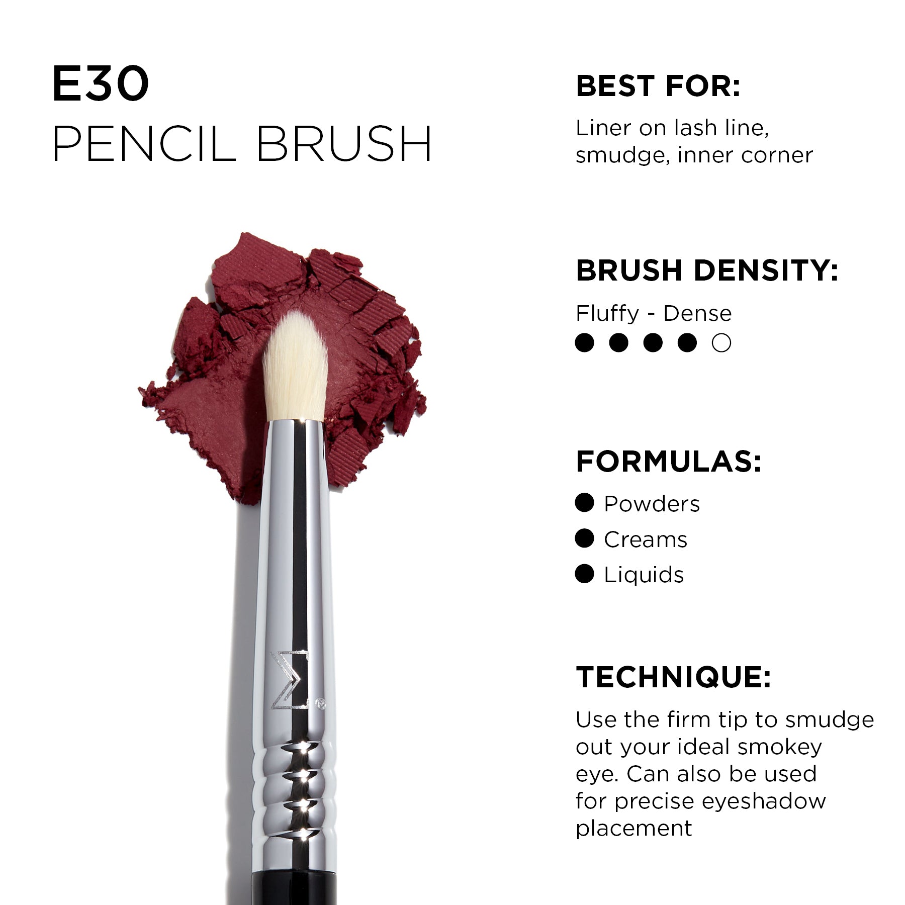 Sigma Eye Brushes E30 Pencil Brush pinceau crayon synthétique